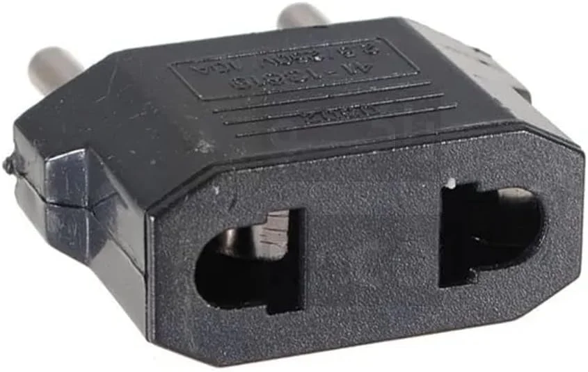 تبدیل دوشاخه تخت به گرد MELFI برای اروپا - آداپتور برق مشکی و جمع و جور برای مسافرت های بین المللی (بسته 2 عددی)