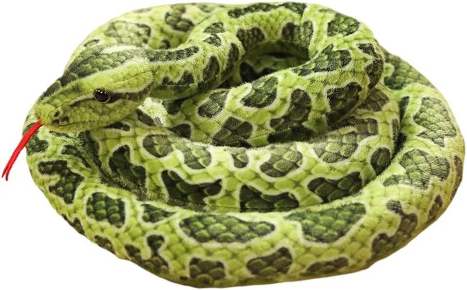 عروسک مار حیوانات کیانسو، عروسک مار پولیشی 78 اینچی برای کودکان (مار فیروزه ای)