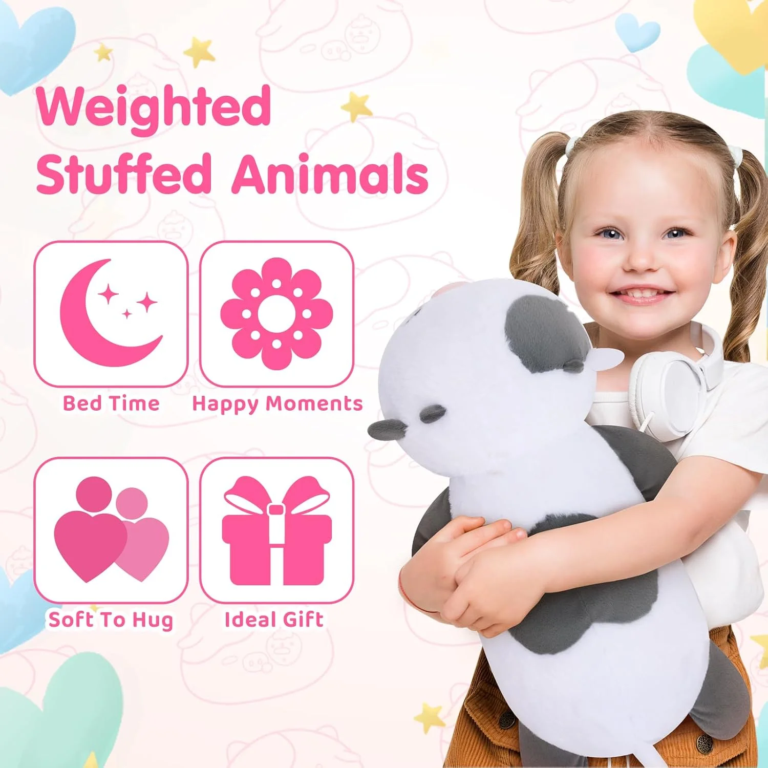 عروسک گاو پولیشی سنگین میوایی 1.8 کیلوگرمی - عروسک گاو پولیشی سنگین، عروسک های گاو پولیشی سنگین برای کودکان، هدیه تولد برای زنان، دختران و پسران (58 سانتی متر)