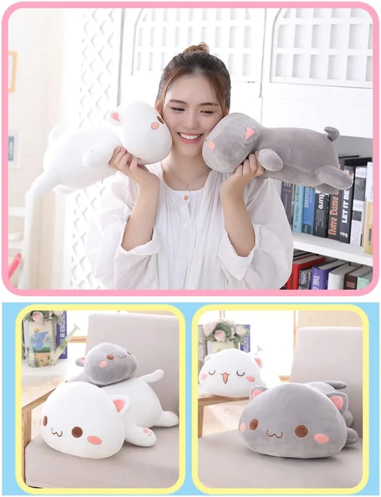 عروسک پولیشی بچه گربه ناز، حیوان خانگی پر شده، بالش گربه انیمه ای نرم، اسباب بازی های بالش عروسکی گربه ای برای کودکان (خاکستری) عروسک پولیشی بچه گربه ناز، حیوان خانگی پر شده، بالش گربه انیمه ای نرم، اسباب بازی های بالش عروسکی گربه ای برای کودکان (خاکستری)