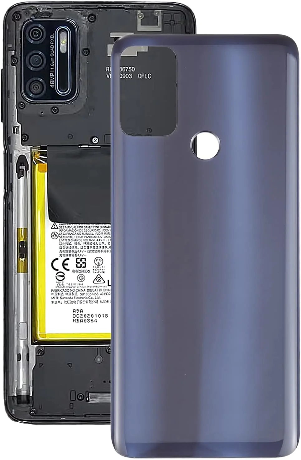 درب پشت باتری برای موتورولا Moto G50 XT2137-1 XT2137-2 (خاکستری)