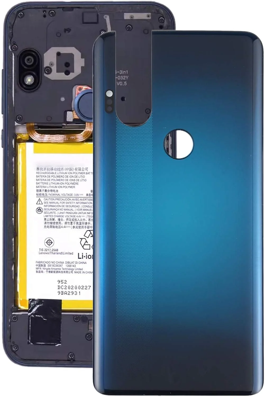 درب پشت باتری برای موتورولا وان هایپر XT2027 XT2027-1 (آبی)