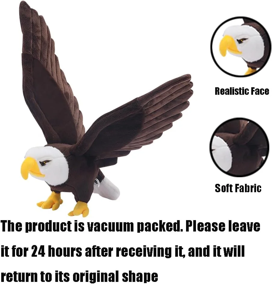 عروسک عقاب سر طاس - حیوان عروسکی با بال های قابل انعطاف و کشش، هدیه برای کودکان (90 سانتی متر) عروسک عقاب سر طاس - حیوان عروسکی با بال های قابل انعطاف و کشش، هدیه برای کودکان (90 سانتی متر)
