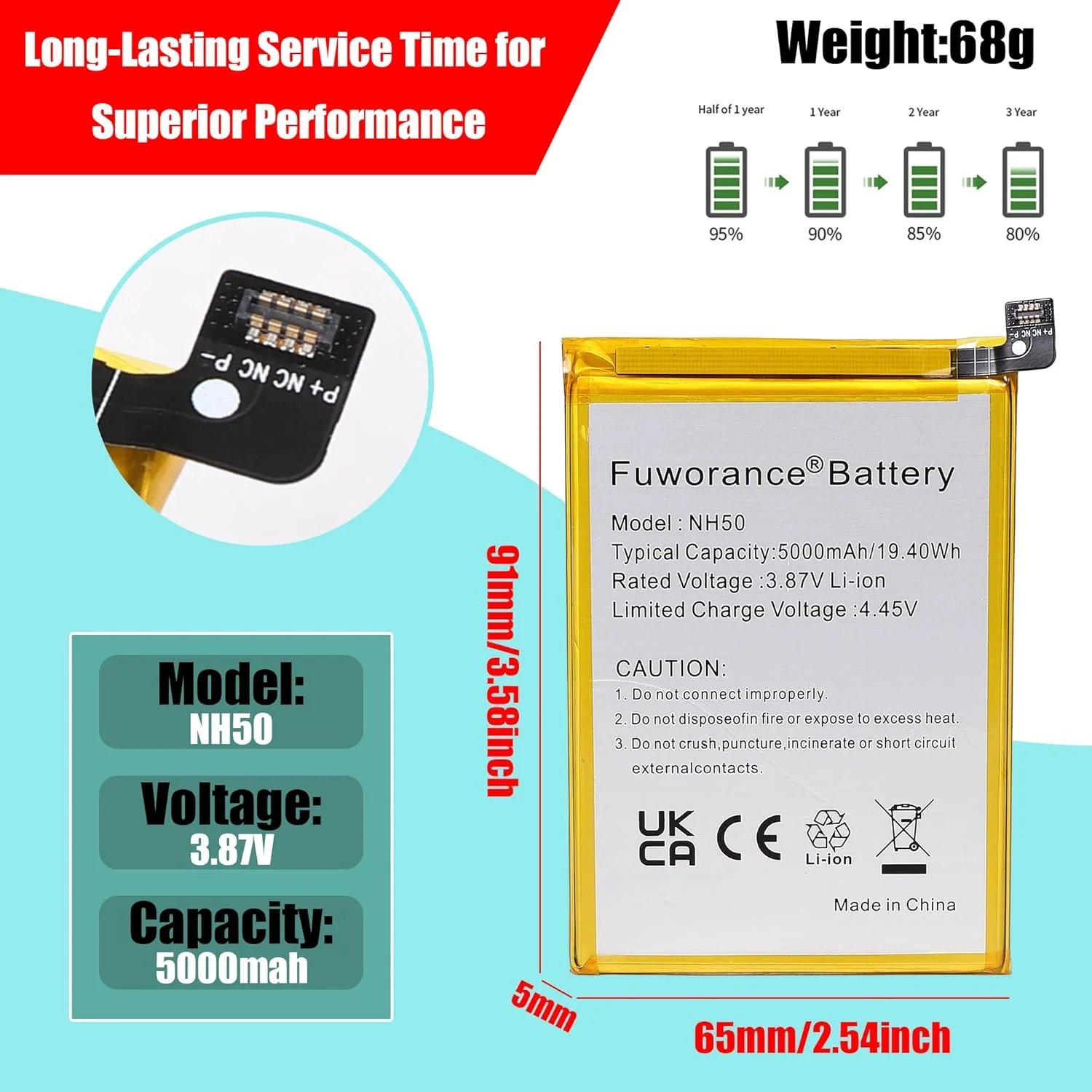 باتری جایگزین NH50 فوورانس 5000mAh 3.87V سازگار با گوشی های موبایل موتورولا E13 G22 E22S E32 G13 G22 XT2345 XT2229-5 XT2227-2 XT2331 XT2231-2 XT2335-2 به همراه کیت ابزار باتری جایگزین NH50 فوورانس 5000mAh 3.87V سازگار با گوشی های موبایل موتورولا E13 G22 E22S E32 G13 G22 XT2345 XT2229-5 XT2227-2 XT2331 XT2231-2 XT2335-2 به همراه کیت ابزار