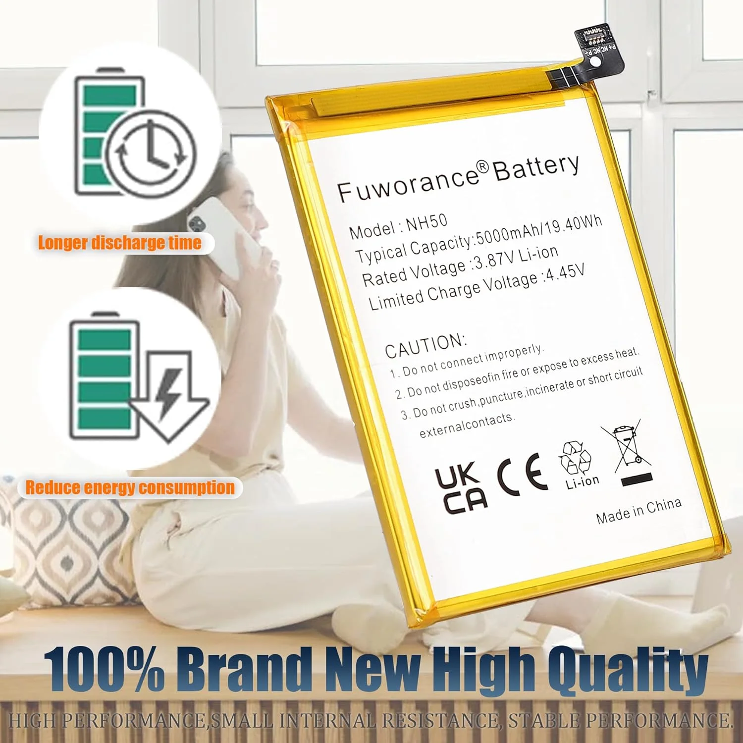 باتری جایگزین NH50 فوورانس 5000mAh 3.87V سازگار با گوشی های موبایل موتورولا E13 G22 E22S E32 G13 G22 XT2345 XT2229-5 XT2227-2 XT2331 XT2231-2 XT2335-2 به همراه کیت ابزار باتری جایگزین NH50 فوورانس 5000mAh 3.87V سازگار با گوشی های موبایل موتورولا E13 G22 E22S E32 G13 G22 XT2345 XT2229-5 XT2227-2 XT2331 XT2231-2 XT2335-2 به همراه کیت ابزار