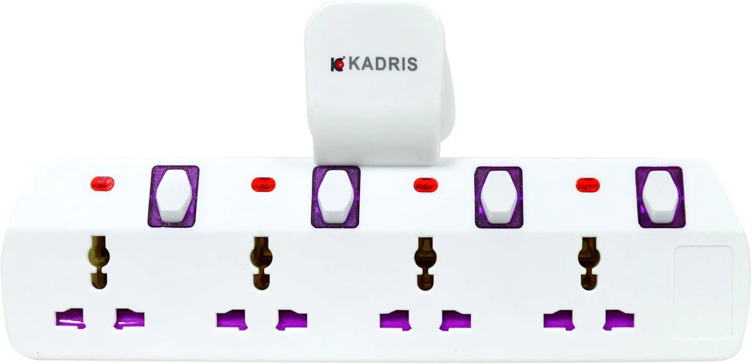 پریز برق چهار راهی کادریس مدل MU-1179 با کلیدهای جداگانه، سفید