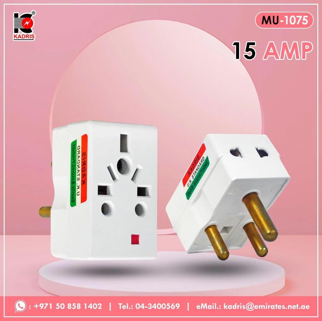 آداپتور دوشاخه مسافرتی جهانی کادریس مدل MU-1075 با جریان 13 آمپر، سفید آداپتور دوشاخه مسافرتی جهانی کادریس مدل MU-1075 با جریان 13 آمپر، سفید