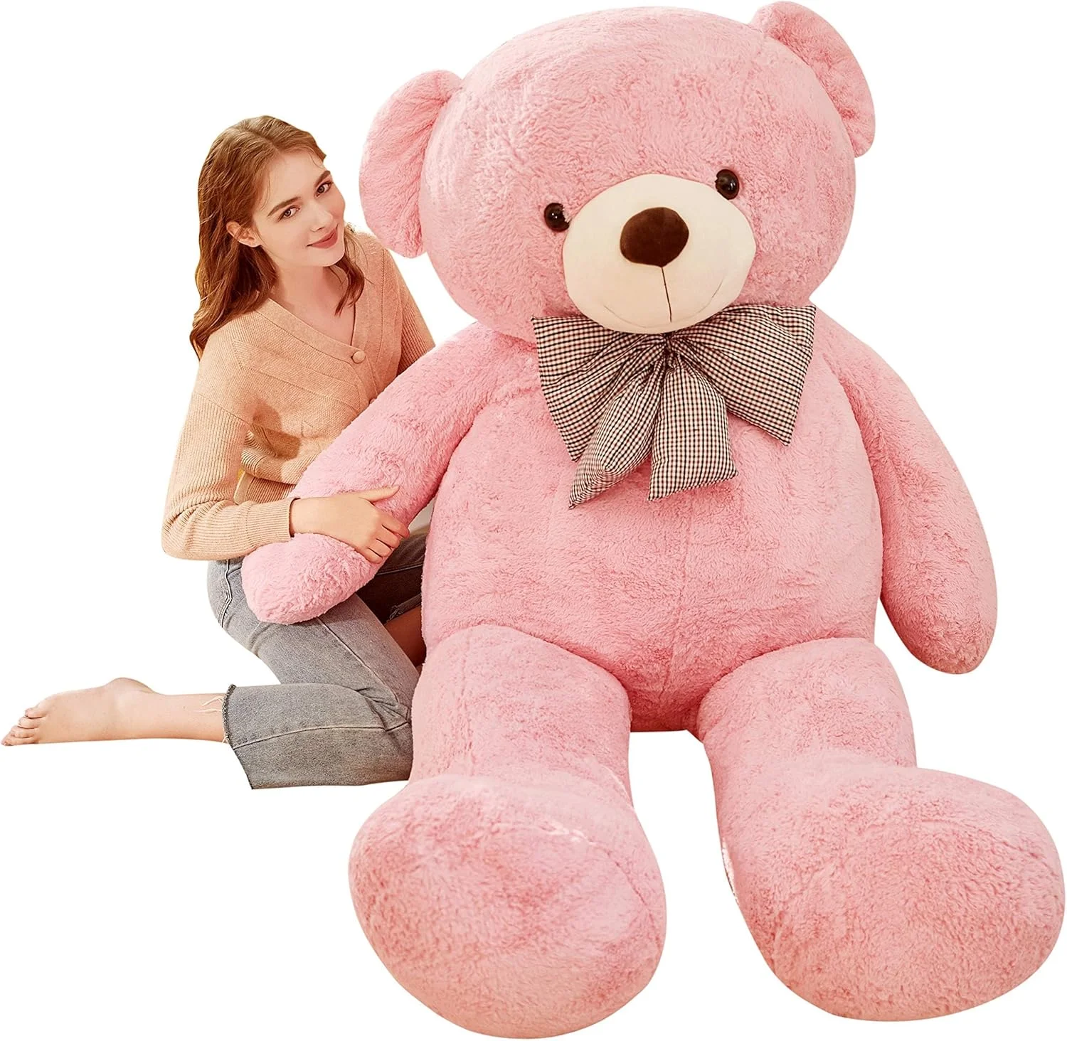 عروسک خرس تدی غول پیکر ایکاسا، حیوانات عروسکی (صورتی، 178 سانتی متر)