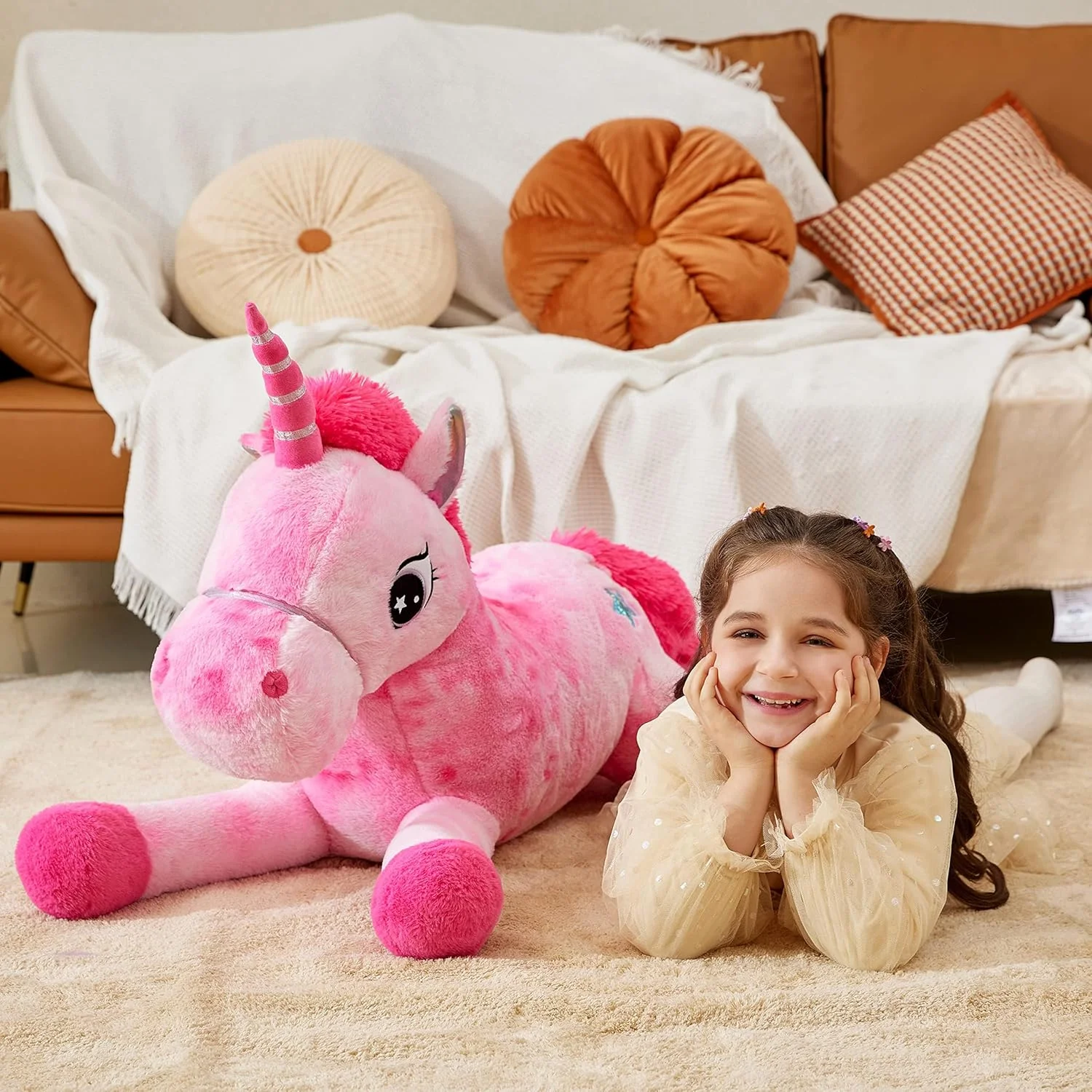 عروسک اسب تک شاخ بزرگ ایکاسا - عروسک نرم و لطیف، بزرگ، زیبا، حجیم، کاوایی، پشمالو و چاق - هدیه ای برای دختران و کودکان (صورتی، 110 سانتی متر) عروسک اسب تک شاخ بزرگ ایکاسا - عروسک نرم و لطیف، بزرگ، زیبا، حجیم، کاوایی، پشمالو و چاق - هدیه ای برای دختران و کودکان (صورتی، 110 سانتی متر)