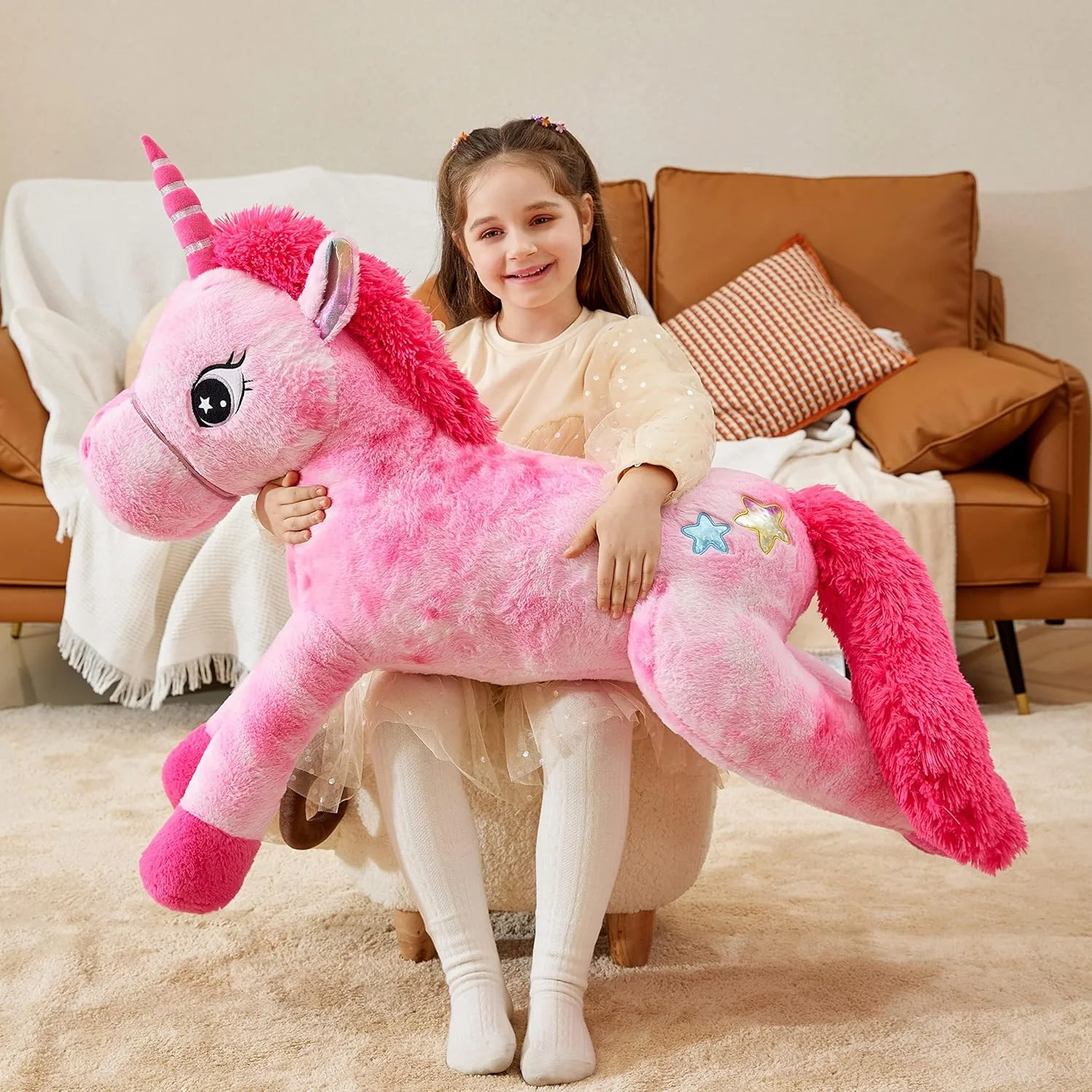 عروسک اسب تک شاخ بزرگ ایکاسا - عروسک نرم و لطیف، بزرگ، زیبا، حجیم، کاوایی، پشمالو و چاق - هدیه ای برای دختران و کودکان (صورتی، 110 سانتی متر) عروسک اسب تک شاخ بزرگ ایکاسا - عروسک نرم و لطیف، بزرگ، زیبا، حجیم، کاوایی، پشمالو و چاق - هدیه ای برای دختران و کودکان (صورتی، 110 سانتی متر)