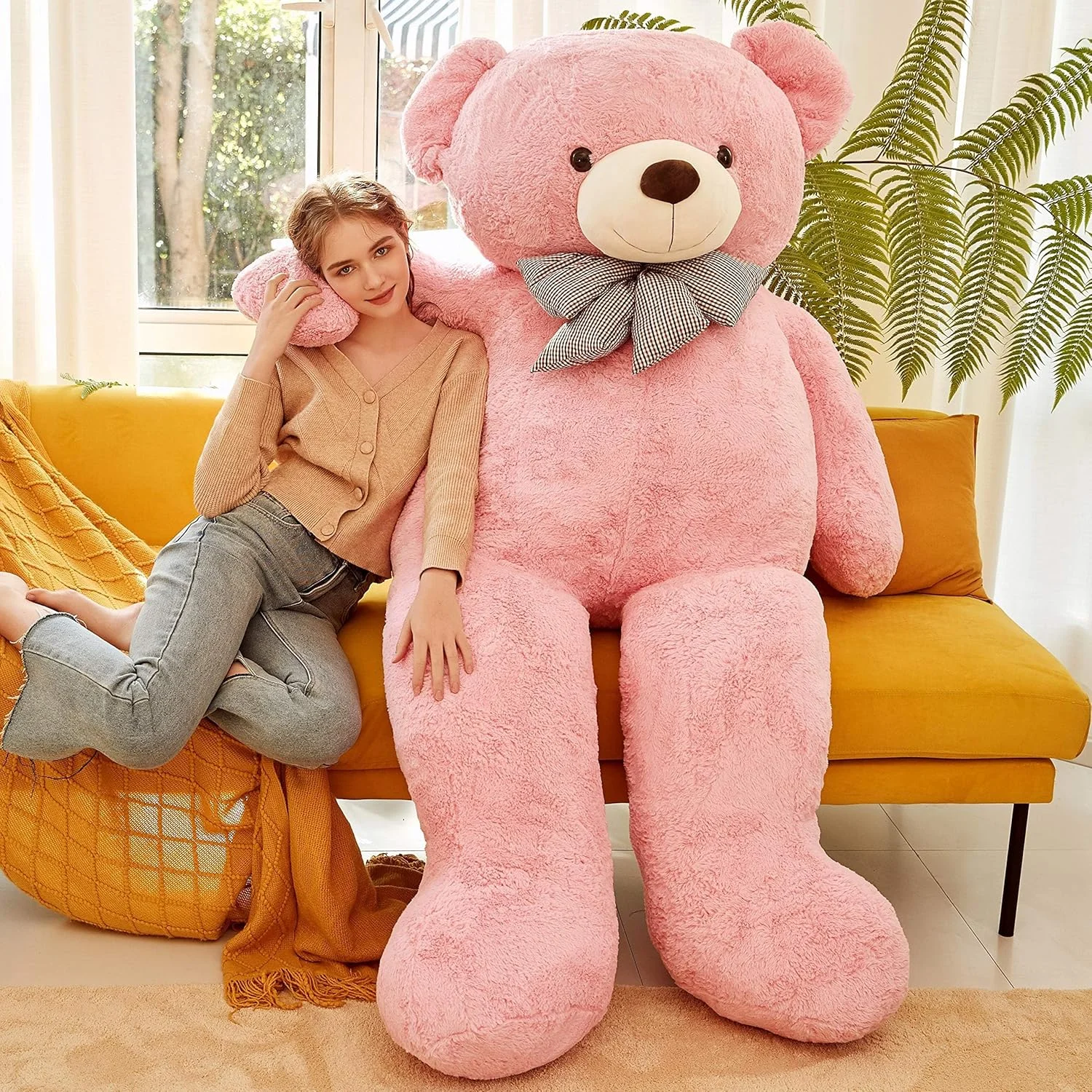 عروسک خرس تدی غول پیکر ایکاسا، حیوانات عروسکی (صورتی، 178 سانتی متر) عروسک خرس تدی غول پیکر ایکاسا، حیوانات عروسکی (صورتی، 178 سانتی متر)