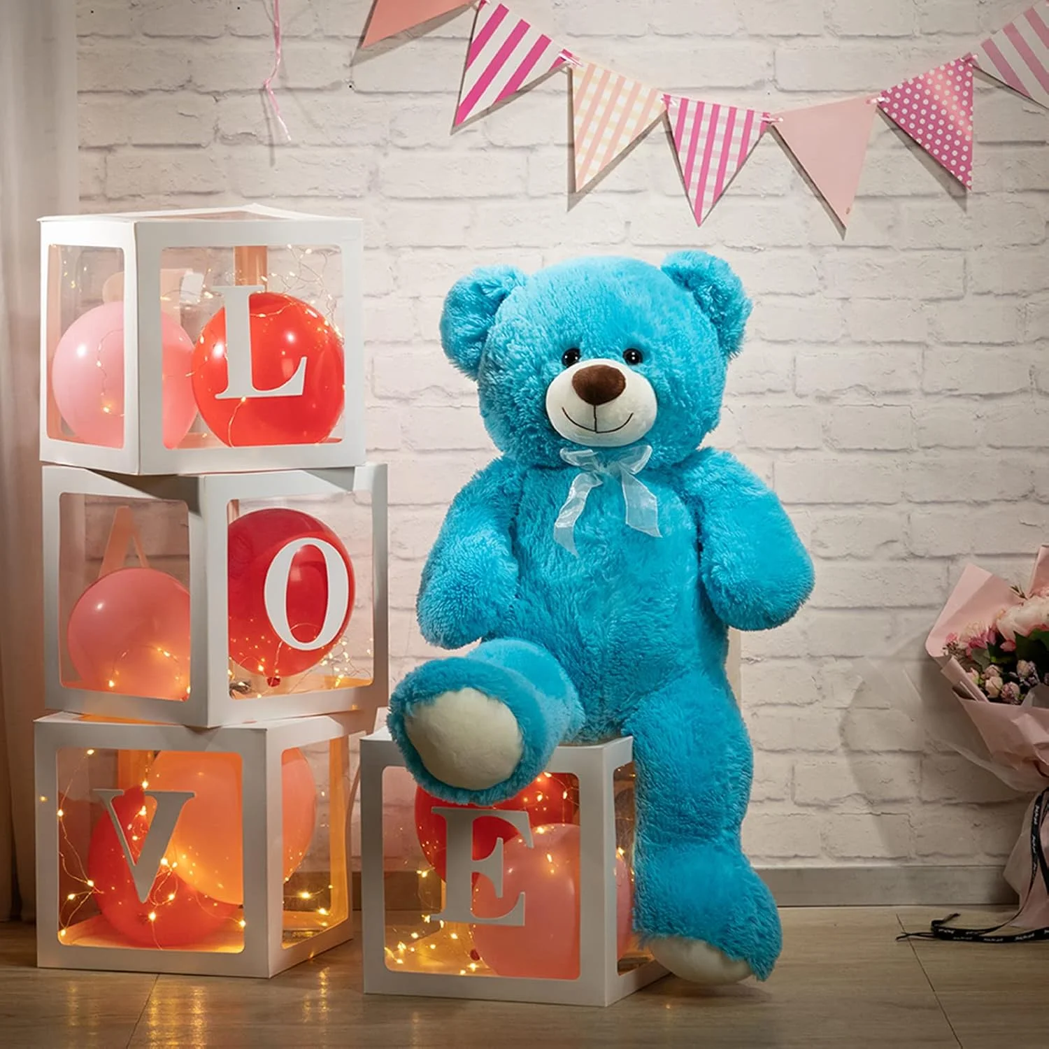 عروسک خرس تدی HollyHOME، خرس های تدی غول پیکر، حیوانات عروسکی، عشق خرس تدی، 90 سانتی متر، آبی دریاچه ای عروسک خرس تدی HollyHOME، خرس های تدی غول پیکر، حیوانات عروسکی، عشق خرس تدی، 90 سانتی متر، آبی دریاچه ای