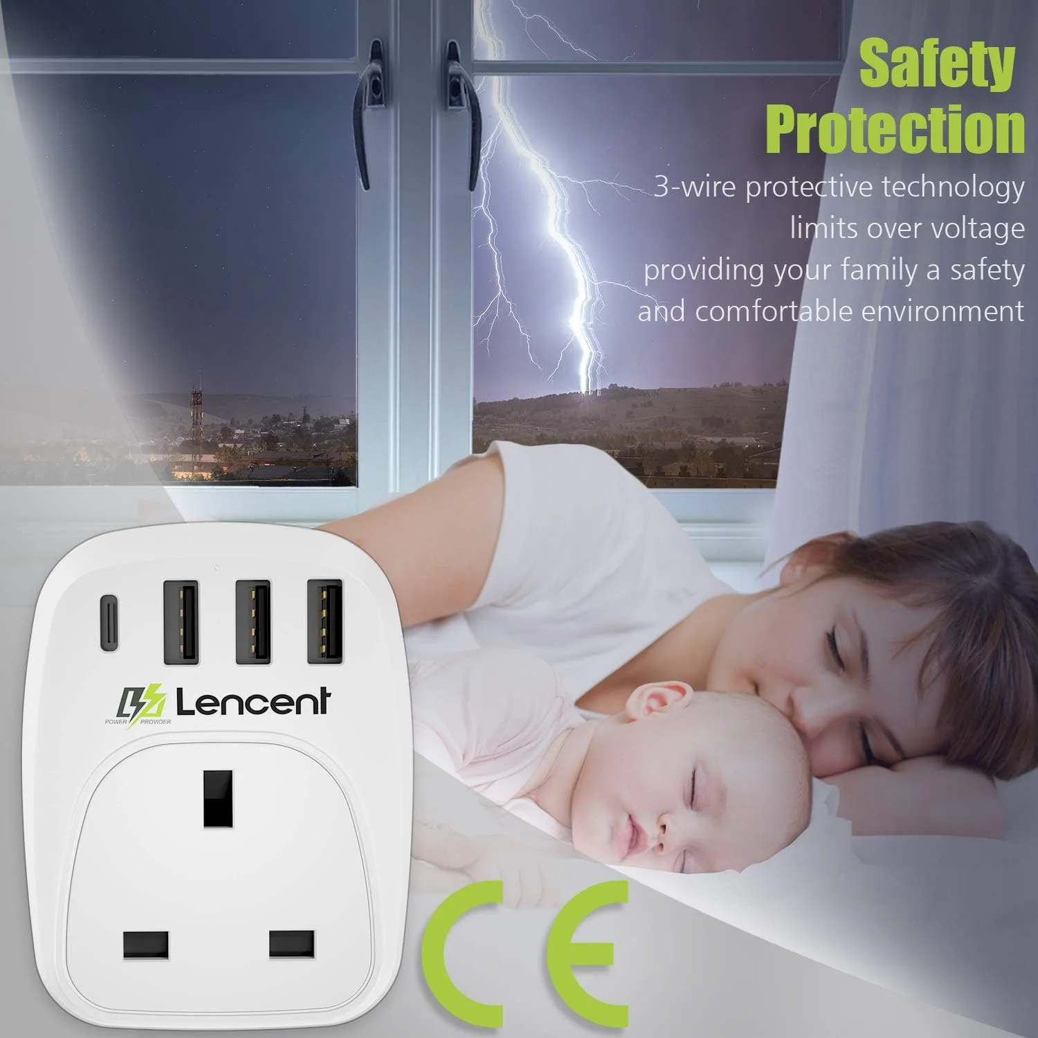 تبدیل دوشاخه انگلستان به اروپا لنسنت، آداپتور مسافرتی اروپا با 3 پورت USB و 1 پورت USB-C برای ایتالیا، سوئیس، آلمان، اسپانیا، فرانسه، پرتغال، یونان، روسیه، هلند و غیره (نوع C)