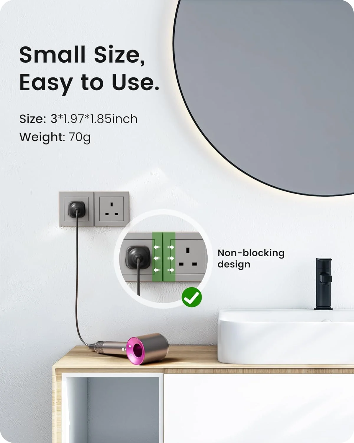 تبدیل دوشاخه EU به UK لن سنت، تبدیل دوشاخه ۲ پین شوکو اروپا به ۳ پین UK، آداپتور تبدیل دوشاخه اروپایی به انگلیسی - مشکی، ۲ عدد