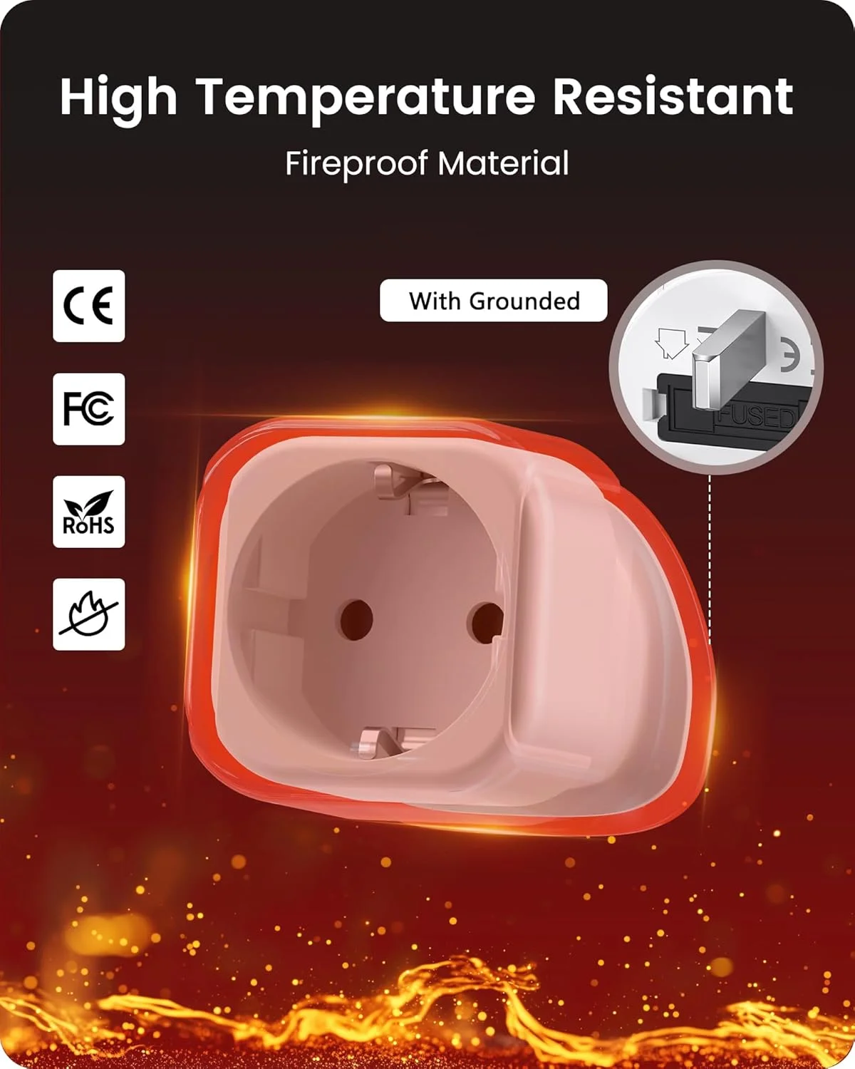 تبدیل دوشاخه EU به دوشاخه UK لنcent، تبدیل دوشاخه 2 پین اروپایی شوکو به 3 پین UK، تبدیل دوشاخه اروپایی به انگلیسی - سفید، 2 عدد