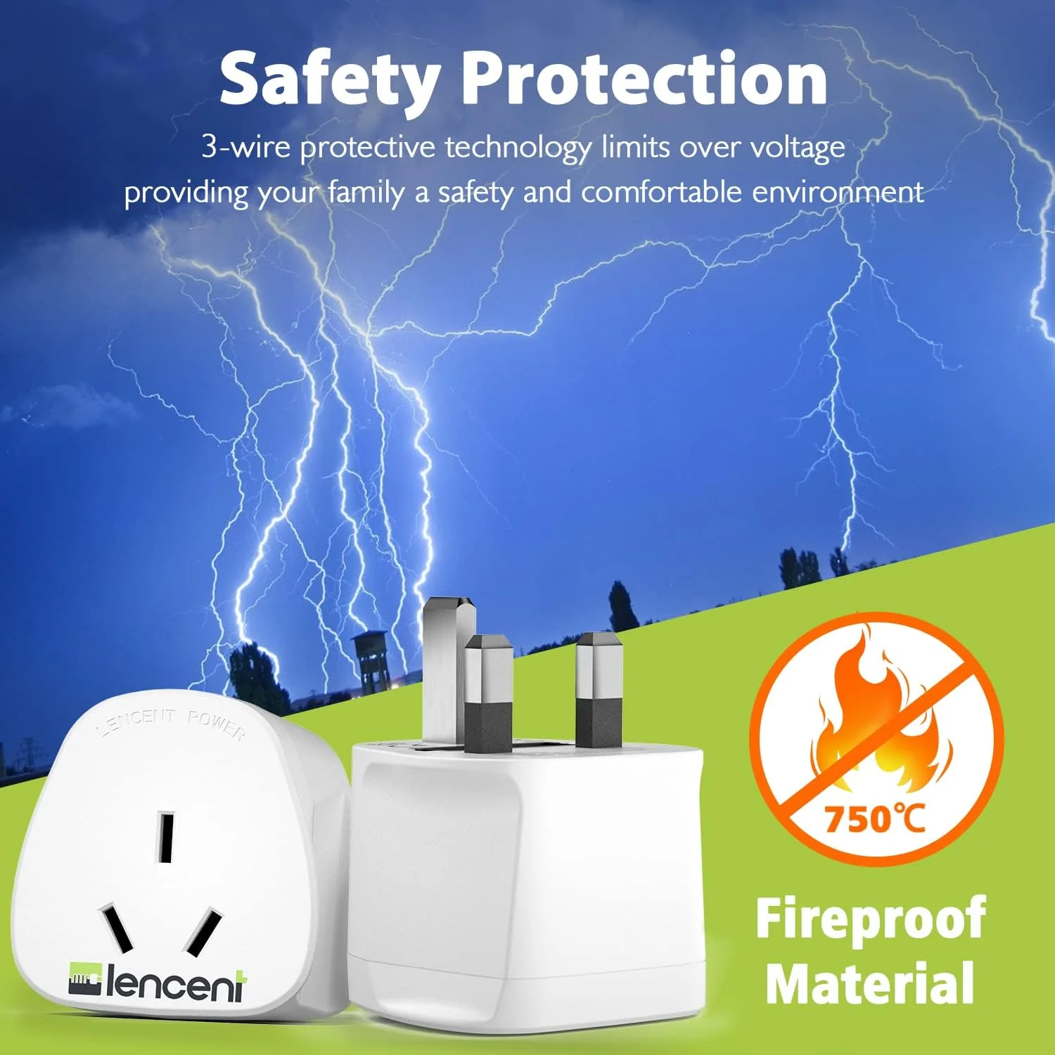 تبدیل دوشاخه استرالیایی به بریتانیایی لن سنت، مبدل مسافرتی ارت دار، تبدیل تمام دوشاخه های TYPE I از استرالیا، نیوزیلند، چین، فیجی، آرژانتین و غیره (نوع G)