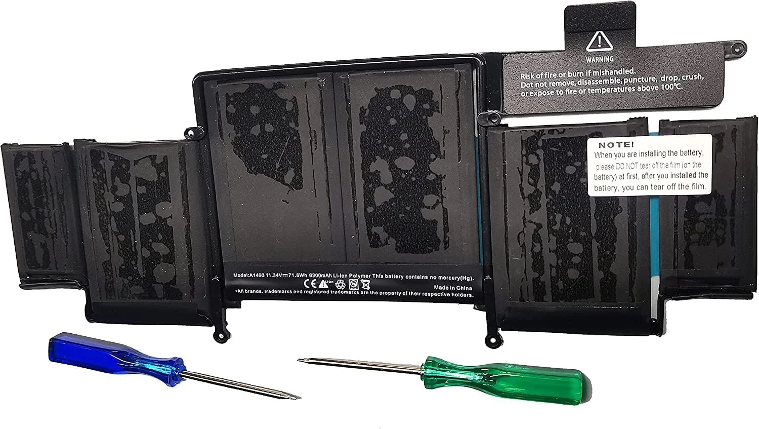 باتری جایگزین 11.34 ولت 6330 میلی آمپر ساعت A1493 A1582 سازگار با اپل مک بوک پرو رتینا 13 اینچ A1493 A1582 (نسخه A1502 اواخر 2013 اواسط 2014) ME864LL/A ME866LL/A