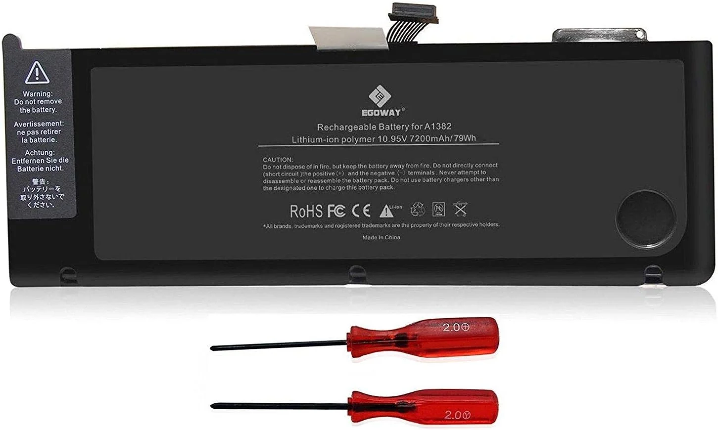 باتری لپ تاپ E EGOWAY مدل A1382 سازگار با MacBook Pro 15 اینچ اوایل/اواخر 2011 اواسط 2012 باتری لپ تاپ E EGOWAY مدل A1382 سازگار با MacBook Pro 15 اینچ اوایل/اواخر 2011 اواسط 2012