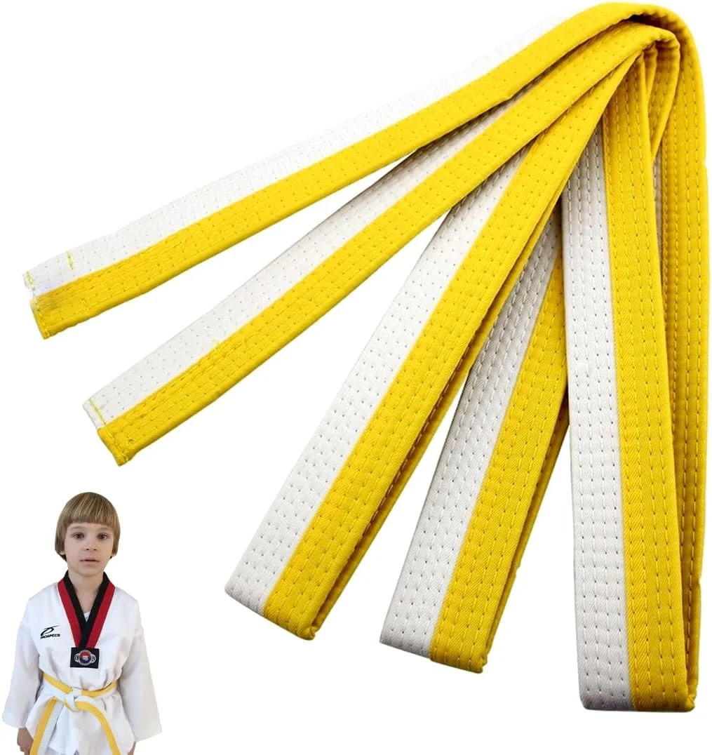 کمربند جودو XPEX طول 200 سانتی متر، کمربند کاراته هنرهای رزمی، کمربند پنبه ای تکواندو، کمربند حرفه ای کاراته آیکیدو برای کودکان و بزرگسالان (زرد + سفید) کمربند جودو XPEX طول 200 سانتی متر، کمربند کاراته هنرهای رزمی، کمربند پنبه ای تکواندو، کمربند حرفه ای کاراته آیکیدو برای کودکان و بزرگسالان (زرد + سفید)
