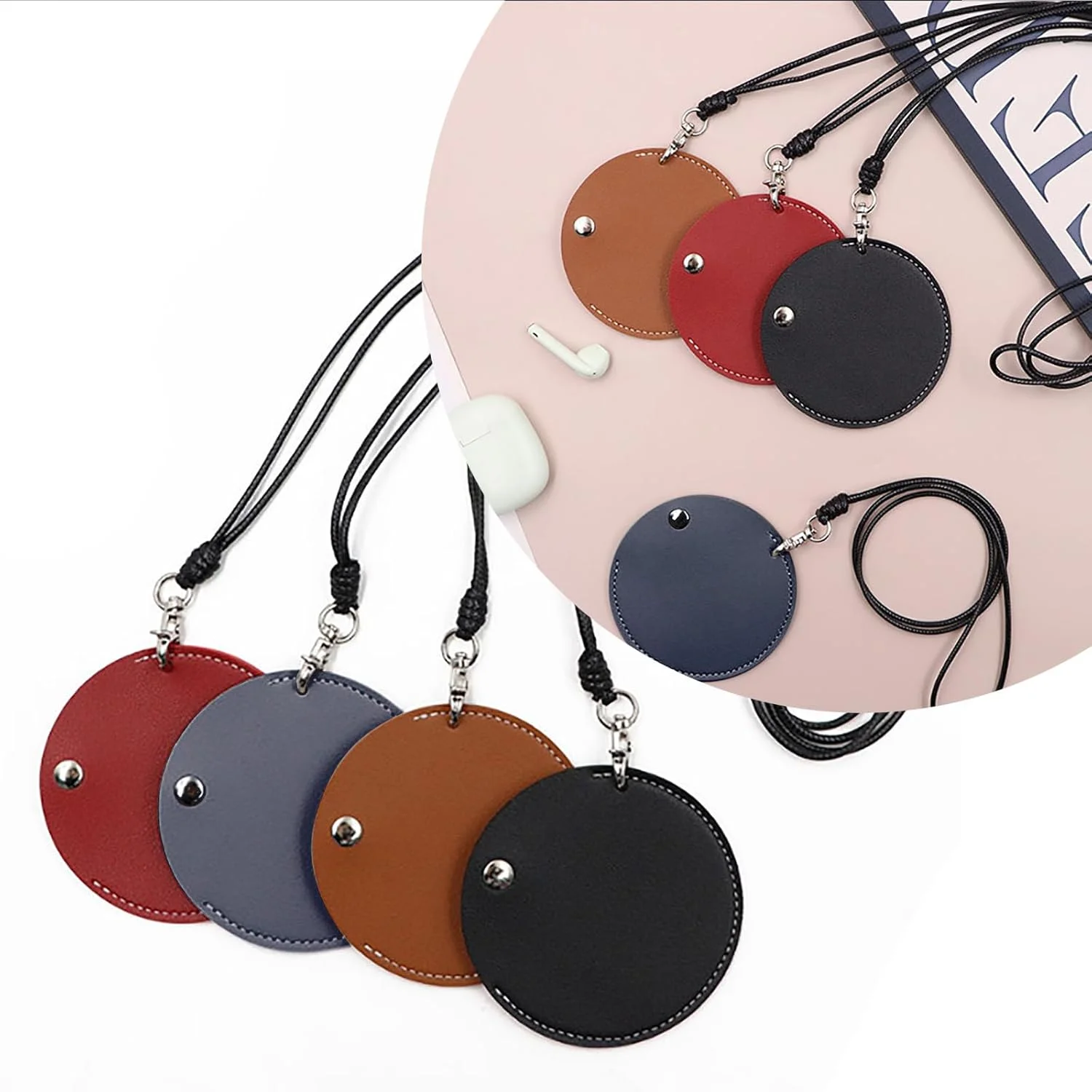 ZERZENGGENGPT کیف آویز گردنی، جعبه حمل هدفون، کیف کوچک قابل حمل برای نگهداری هدفون، آویز چرمی، استفاده آسان، قرمز شرابی ZERZENGGENGPT کیف آویز گردنی، جعبه حمل هدفون، کیف کوچک قابل حمل برای نگهداری هدفون، آویز چرمی، استفاده آسان، قرمز شرابی