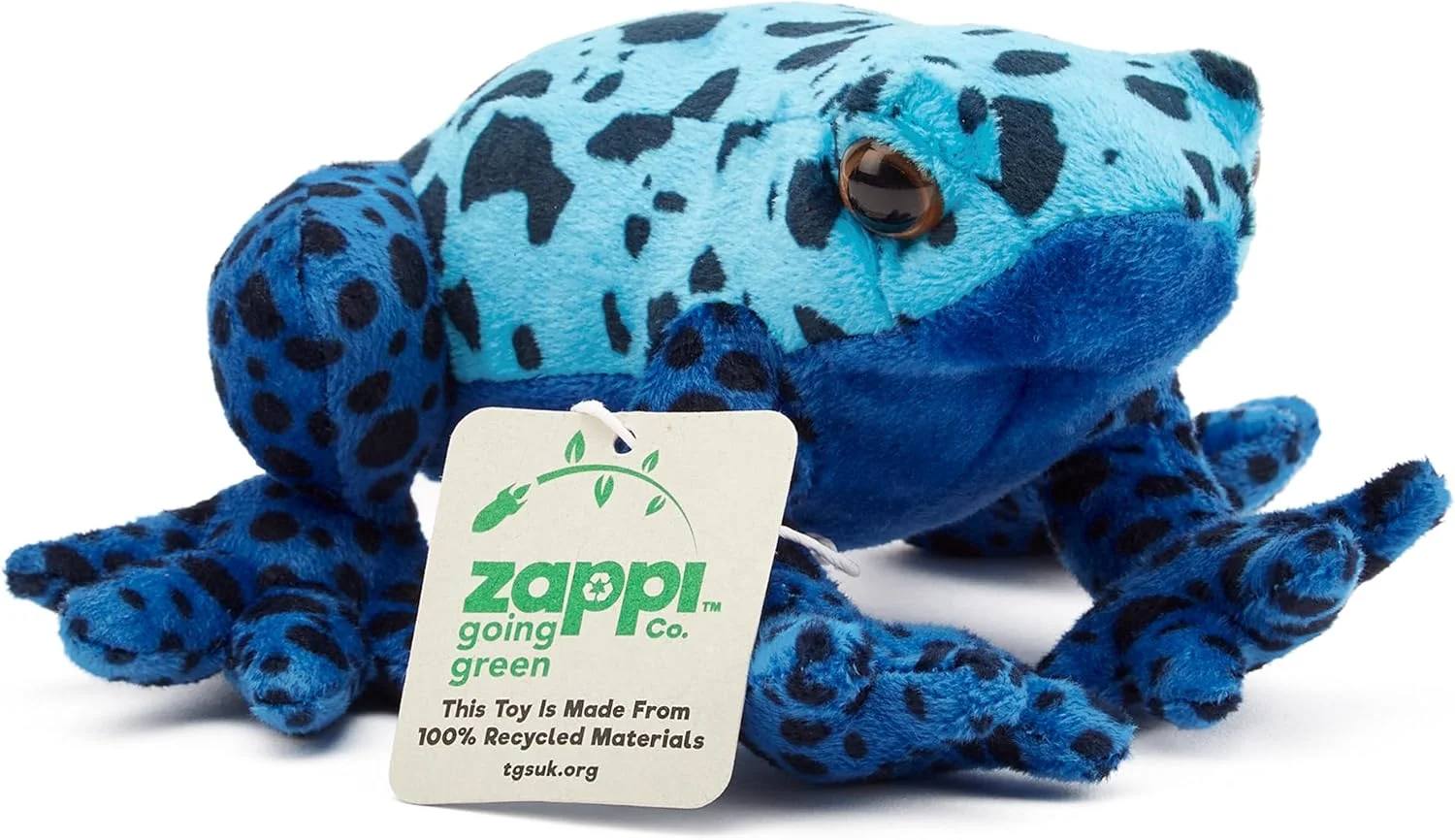 عروسک قورباغه سمی آبی پولیشی بازیافتی زپی کو (عرض 15 سانتی متر) حیوانات نرم و دوست داشتنی سازگار با محیط زیست مناسب نوزاد و کودک