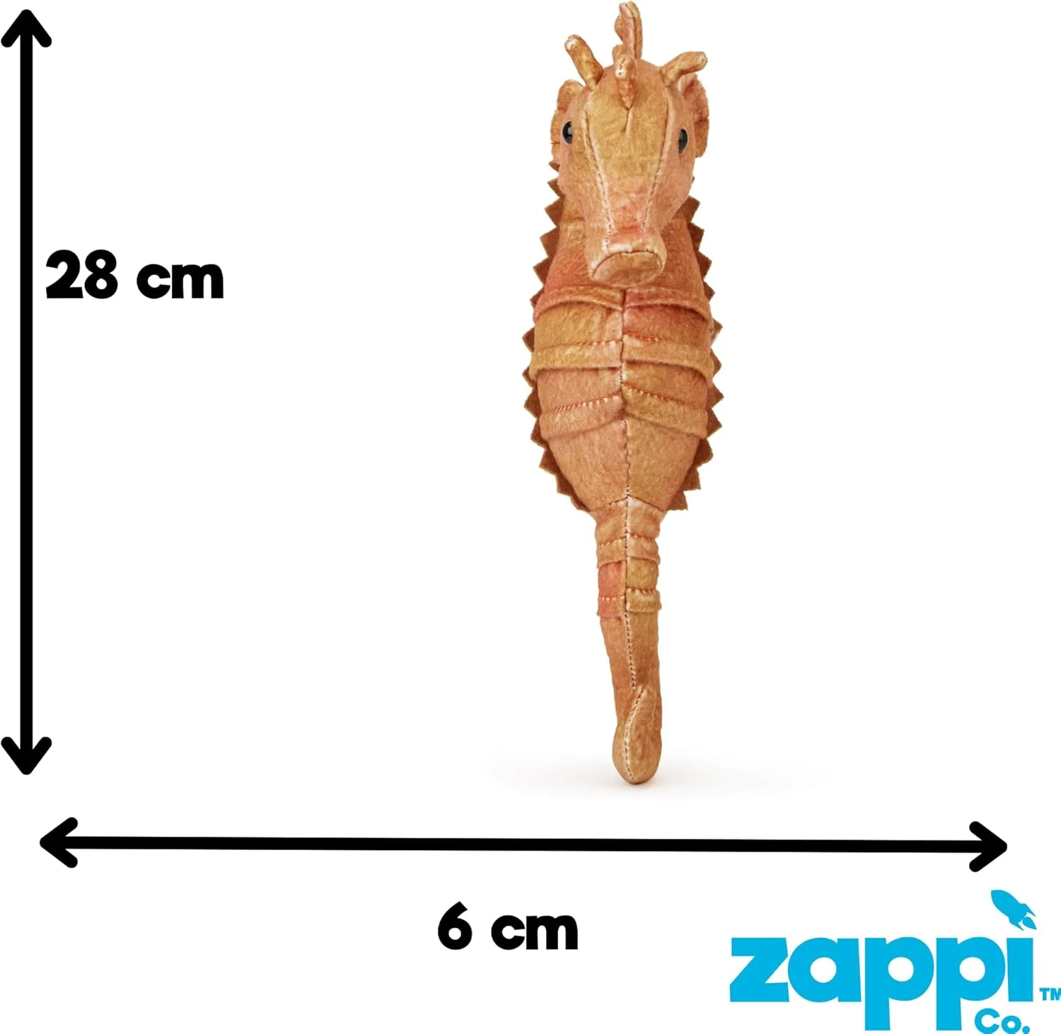 عروسک پولیشی نرم و بغلی کودکانه Zappi Co - بخشی از مجموعه حیوانات سافاری، مناسب برای کودکان (ارتفاع 15 سانتی متر) (اسب دریایی)