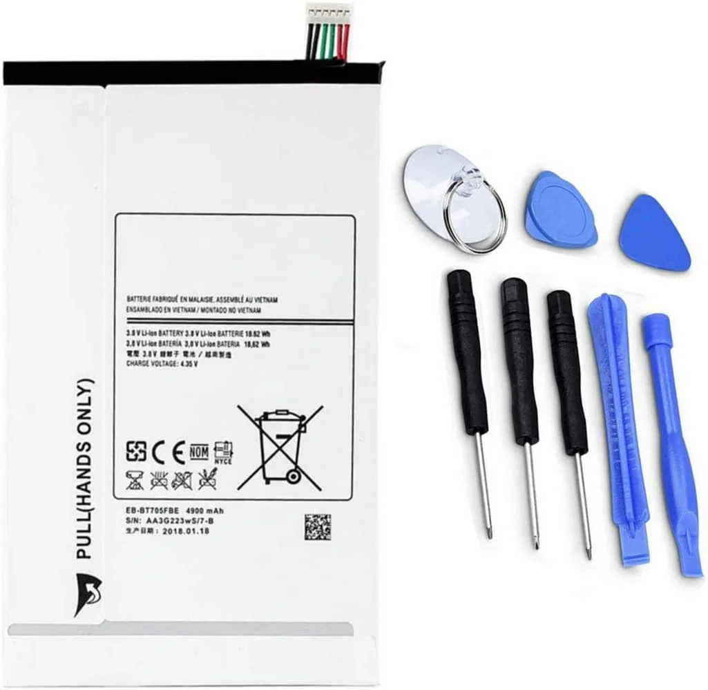 باتری تبلت ASKC EB-BT705FBE برای تبلت سامسونگ گلکسی تب S 8.4 SM-T700 SM-T700N SM-T705 SM-T705C SM-T705Y SM-T707A سری EB-BT705FBC EB-BT705FBU 3.8V 18.62Wh 4900mAh به همراه ابزار