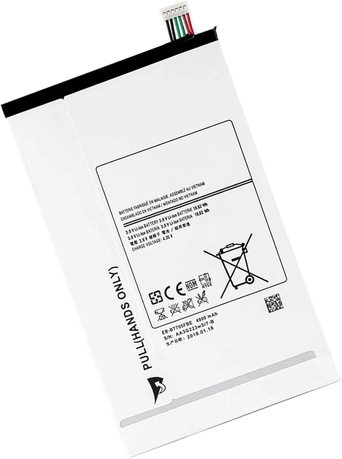 باتری تبلت ASKC EB-BT705FBE برای تبلت سامسونگ گلکسی تب S 8.4 SM-T700 SM-T700N SM-T705 SM-T705C SM-T705Y SM-T707A سری EB-BT705FBC EB-BT705FBU 3.8V 18.62Wh 4900mAh به همراه ابزار