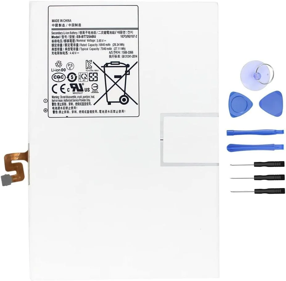 باتری تبلت EB-BT725ABU جایگزین باتری تبلت سامسونگ گلکسی تب S6 SM-T860 T865 تب S5e 10.5 اینچ SM-T720 T725 27.11Wh 7040mAh به همراه ابزار