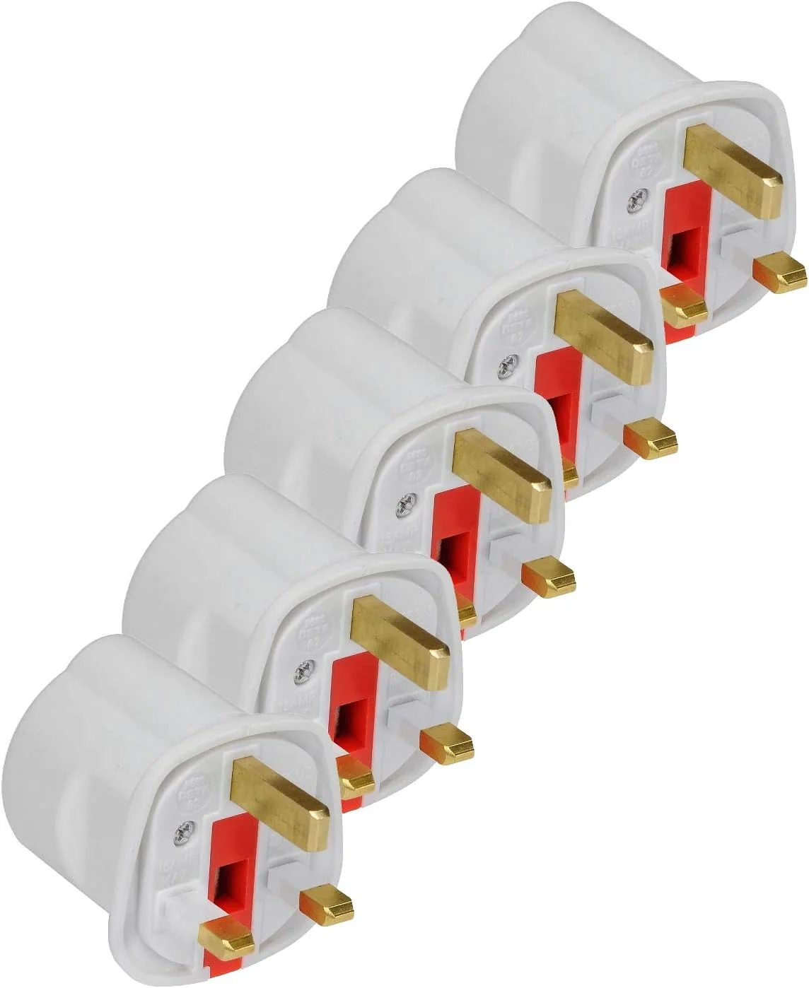 آداپتور دوشاخه سلطنتی Apex UK – تبدیل دوشاخه بریتانیایی به پریز 2 پین شوکو، مبدل برق مسافرتی، 13 آمپر 250 ولت، بسته 5 عددی