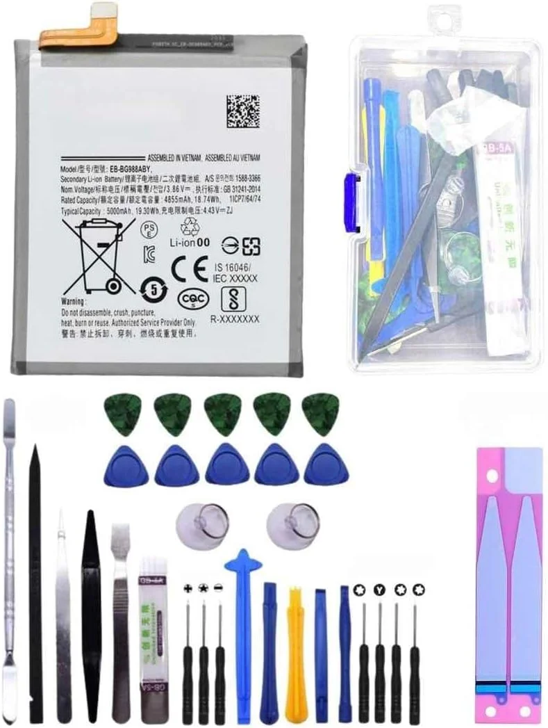 باتری درجه یک ICONIQ World برای سامسونگ گلکسی S20 Ultra مدل های SM-G988 SM-G988U SM-G988B/DS، EB-BG988ABY با ظرفیت 5000mAh، شامل باتری با ظرفیت کامل، ابزار و برچسب چسبی باتری درجه یک ICONIQ World برای سامسونگ گلکسی S20 Ultra مدل های SM-G988 SM-G988U SM-G988B/DS، EB-BG988ABY با ظرفیت 5000mAh، شامل باتری با ظرفیت کامل، ابزار و برچسب چسبی