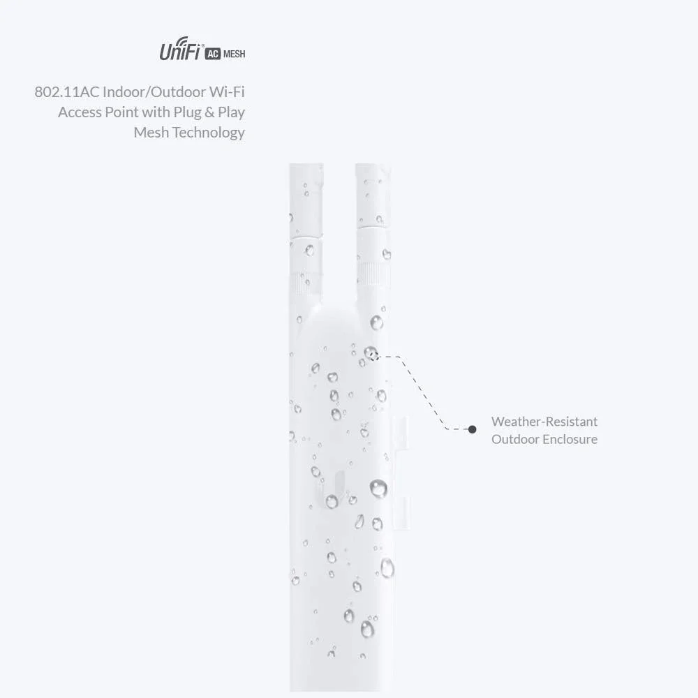 سیستم های UBNT یونی‌فای AC مش UAP-AC-M دو عدد، نقطه دسترسی دو بانده داخلی/خارجی یونی‌فای AC مش با پوشش گسترده