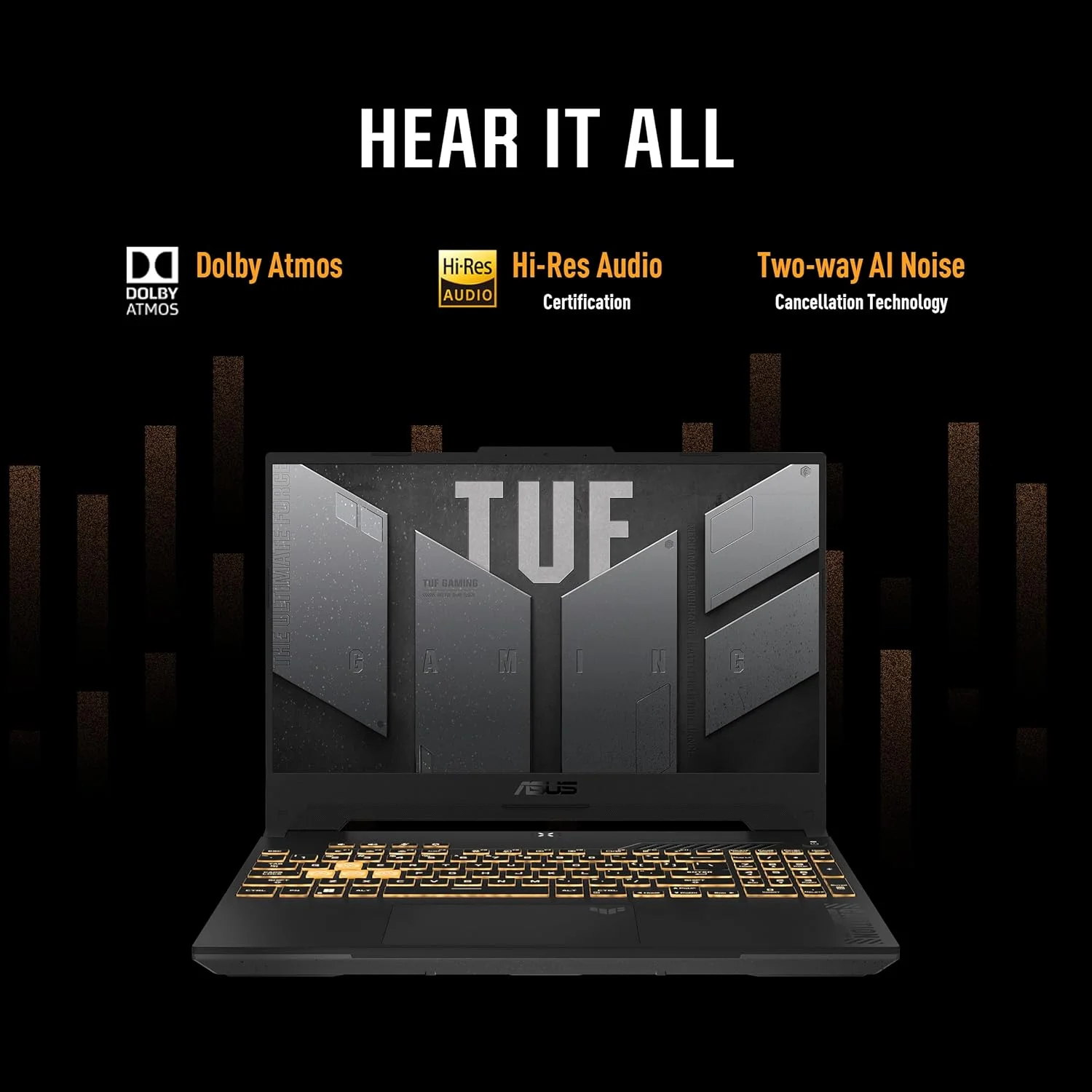 ایسوس TUF Gaming A15 FA507NUR-LP053W AMD R7-7435HS/16GB RAM/1TB SSD/NVIDIA GeForce RTX 4050 6GB/15.6 FHD(1920x1080) 144Hz/Windows11 Home/نور پس زمینه تک رنگ RGB/صفحه کلید انگلیسی - عربی - خاکستری مکانیکی