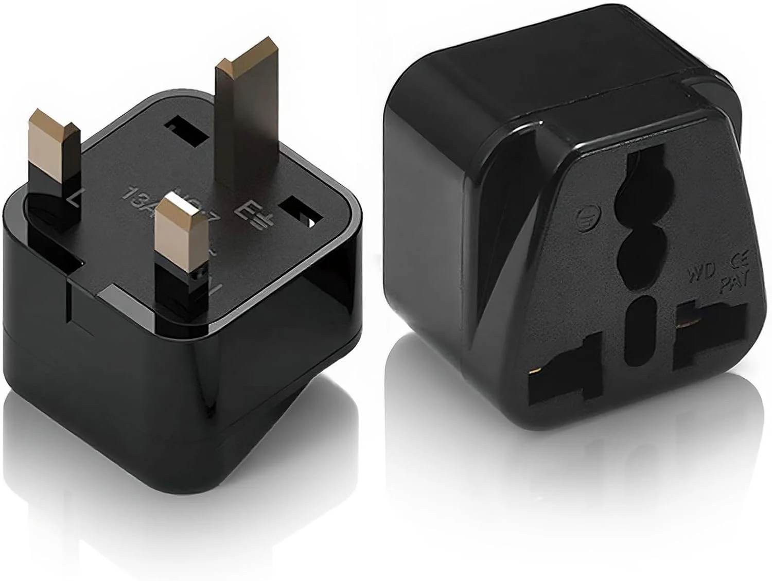 [بسته 2 عددی] مبدل آداپتور دوشاخه مسافرتی جهانی - ایالات متحده/کانادا/اتحادیه اروپا/استرالیا به دوشاخه امارات متحده عربی دبی انگلستان هنگ کنگ - آداپتور برق 3 پین برای سفر کاری، هتل ها، فرودگاه ها