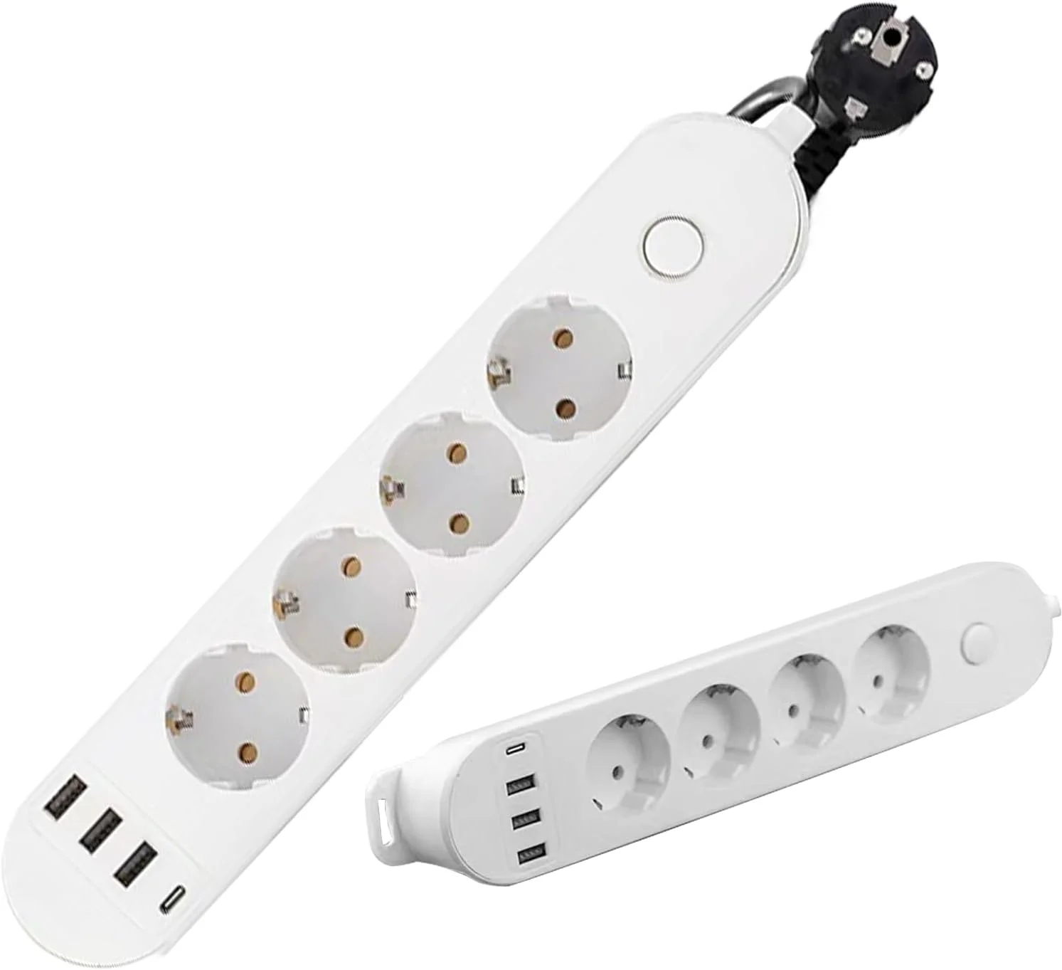 سیم رابط چند شاخه برق اروپایی، آداپتور بین المللی دوشاخه | لوازم جانبی برقی ایمن و چند منظوره قابل حمل برای تبلت، تلفن همراه، منزل و خوابگاه