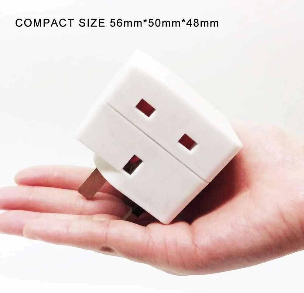 تبدیل سه راهی EXTRASTAR، دوشاخه سه پین، تبدیل کننده دوشاخه بریتانیایی، توسعه دهنده برق دیواری 13 آمپر برای لپ تاپ، کامپیوتر، تلویزیون، DVD و موارد دیگر