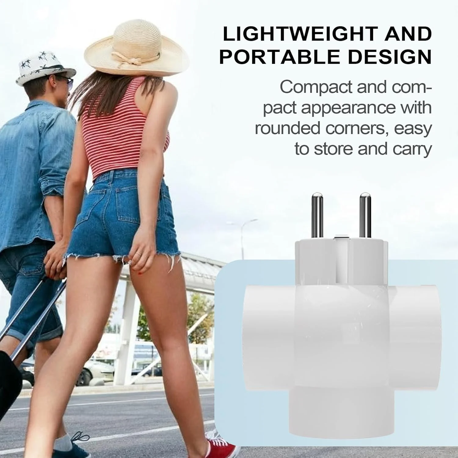 تبدیل دوشاخه - افزایش دهنده پریز، چند شاخه 16 آمپر با 3 پریز آداپتور AC برای سفرهای آلمان، اروپا، روسیه، مسافران زن و مرد