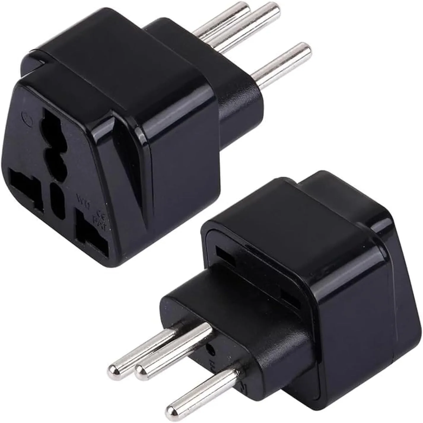 آداپتور دوشاخه سوئیس، بسته 2 عددی آداپتور دوشاخه بریتانیا به سوئیس، آداپتور دوشاخه مسافرتی جهانی اروپا برای استفاده در سوئیس (2 عدد، مشکی)