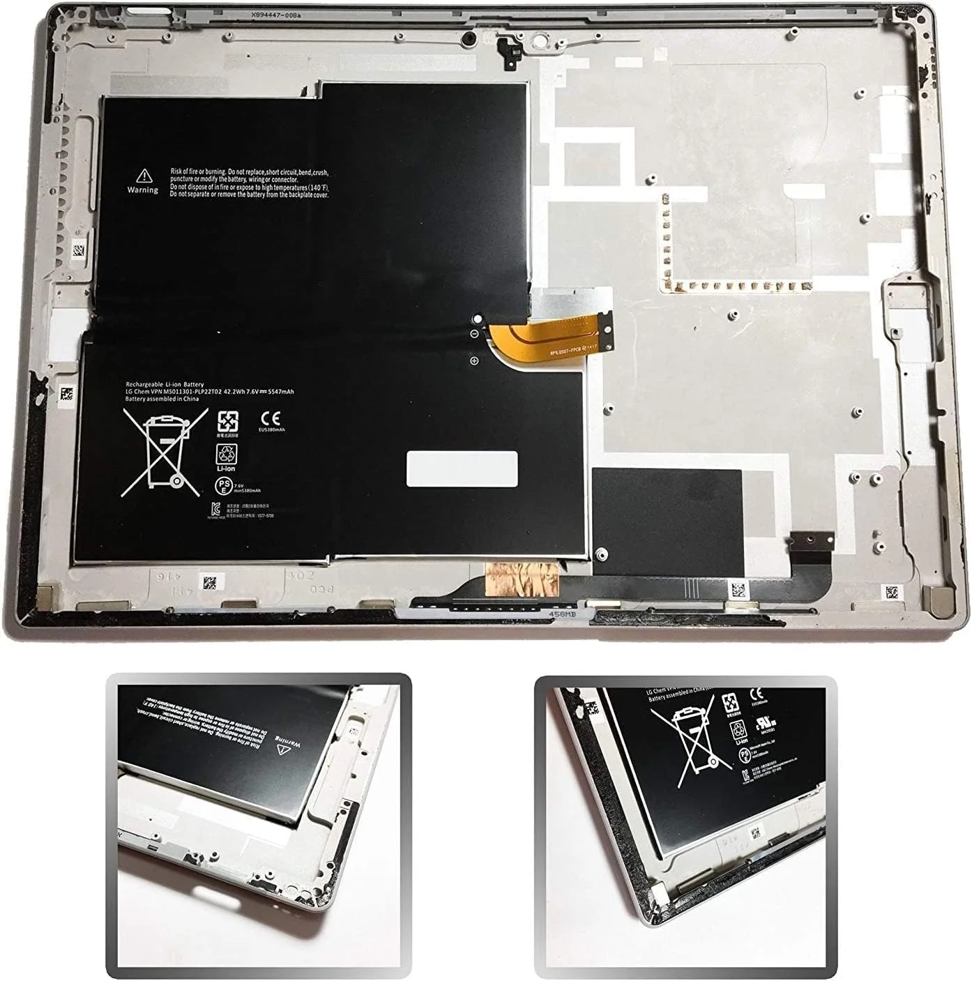 باتری جایگزین برای تبلت مایکروسافت سرفیس پرو 3 مدل 1631 1577-9700، مدل G3HTA005H G3HTA009H MS011301-PLP22T02، 7.6 ولت 42.2 وات ساعت 5380 میلی آمپر ساعت