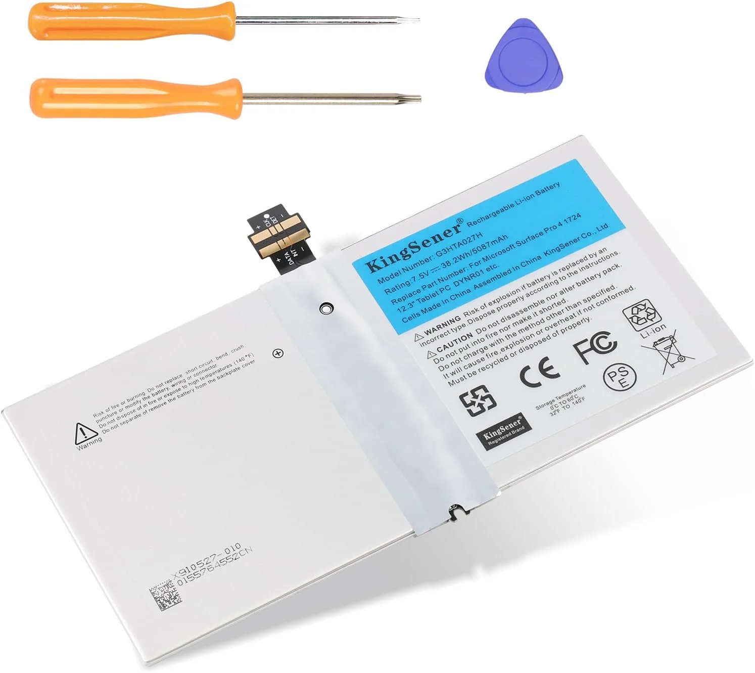 باتری جایگزین لپ تاپ G3HTA027H DYNR01 برای تبلت مایکروسافت Surface Pro 4 1724 12.3 اینچی G3HTA026H 7.5V 38.2Wh 5087mAh به همراه ابزار