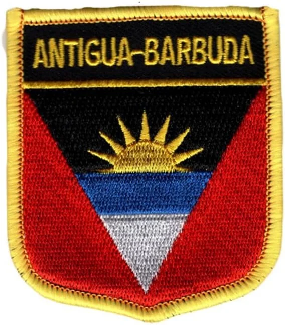 یک عدد تکه پرچم آنتیگوا و باربودا، قابل اتو یا دوخت، گلدوزی شده، تاکتیکی، نظامی، ملی، تکه آنتیگوا و باربودا