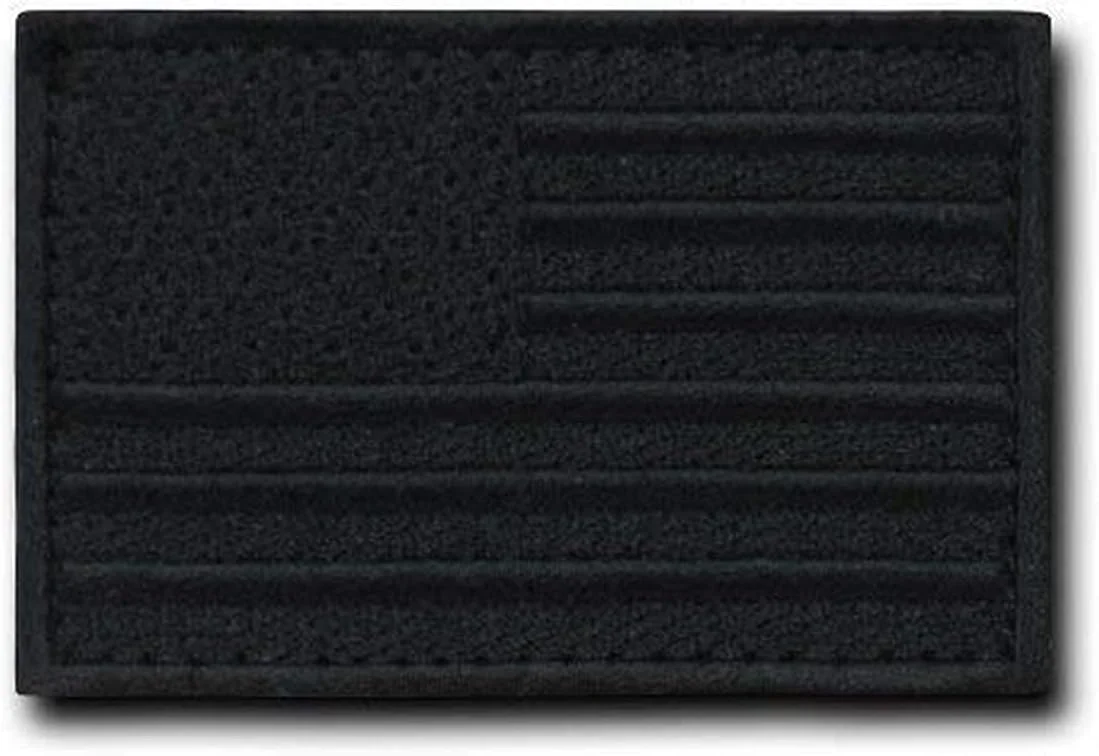 تکه پارچه برزنتی پرچم آمریکا تاکتیکی Rapdom، مشکی، 7.62 در 5.08 سانتی متر