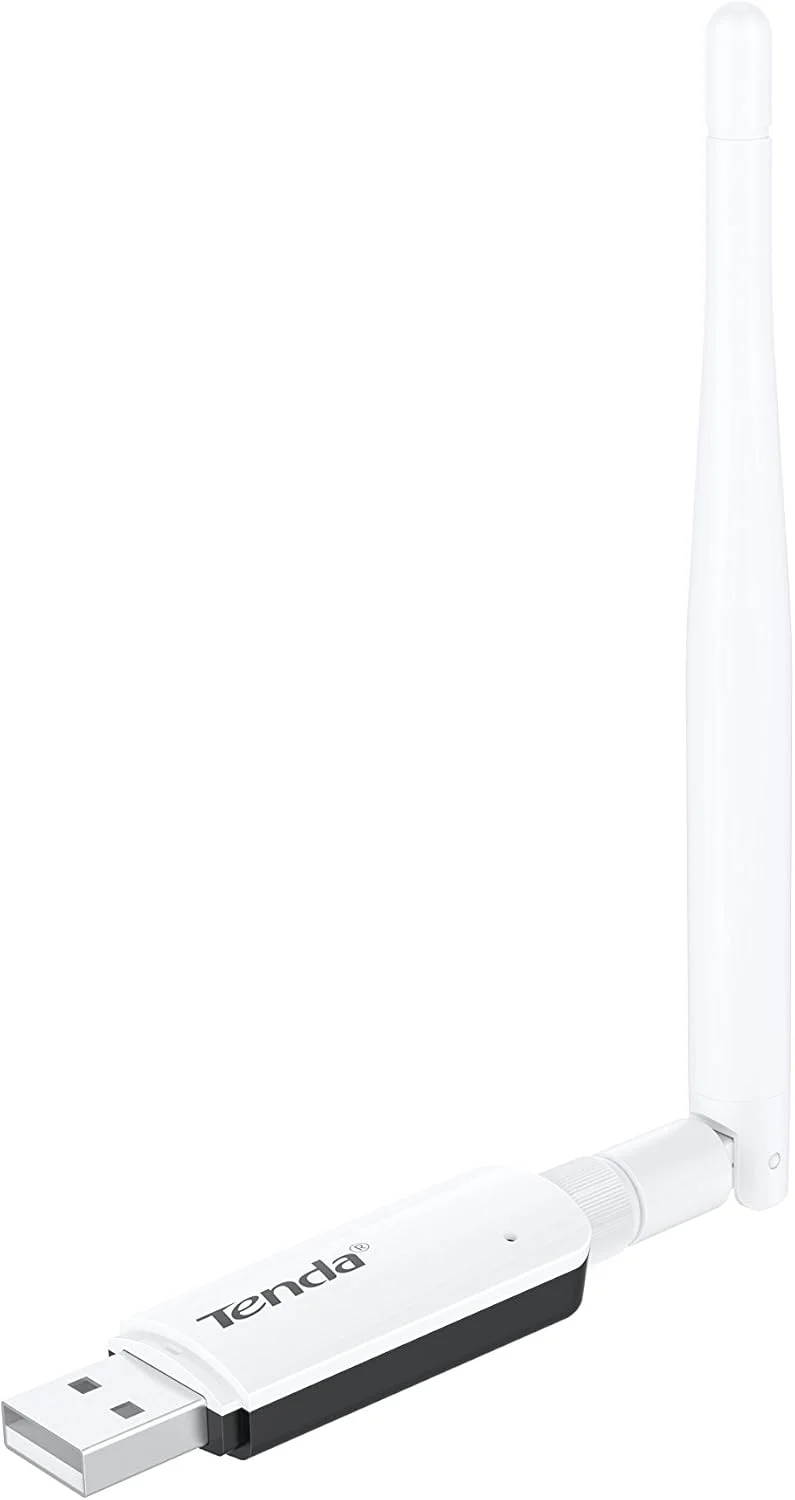 دانگل وای فای Tenda 300Mbps با بهره بالا - آداپتور وای فای USB 2.0 N300 بی سیم با آنتن جداشدنی 3.5dBi برای کامپیوتر، دسکتاپ و لپ تاپ - پشتیبانی از Windows XP/7/8/8.1/10، Mac OS 10.7-10.12، Linux (U1)