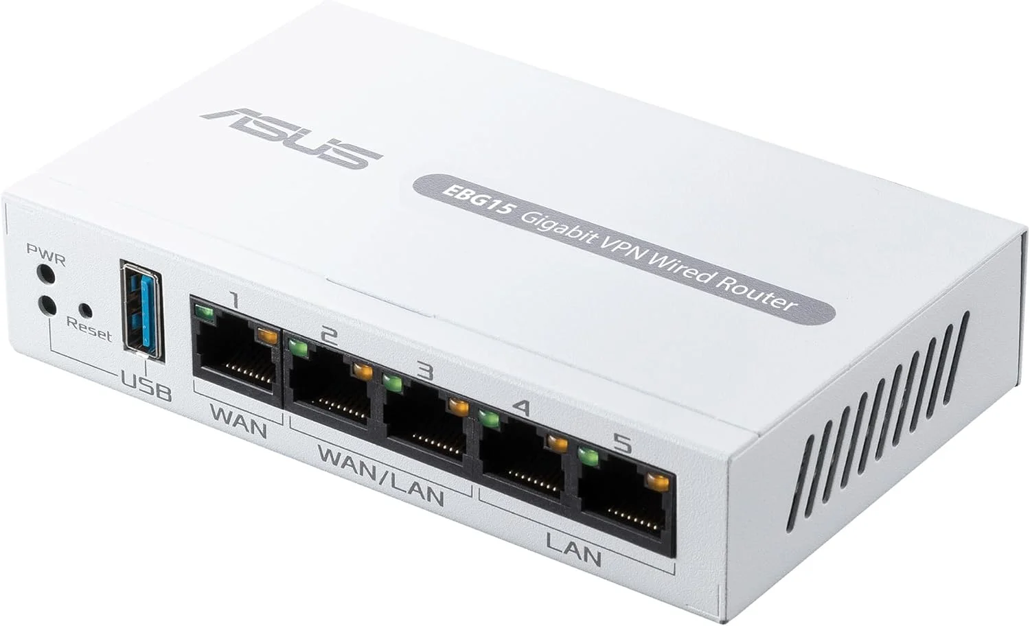 روتر سیمی گیگابیتی VPN ایسوس ExpertWiFi EBG15، تا 5 پورت اترنت WAN (4 پورت اترنت + 1 پورت USB)، پیشگیری از نفوذ IPS، فایروال لایه 7، امنیت شبکه تجاری، مدیریت از راه دور با برنامه
