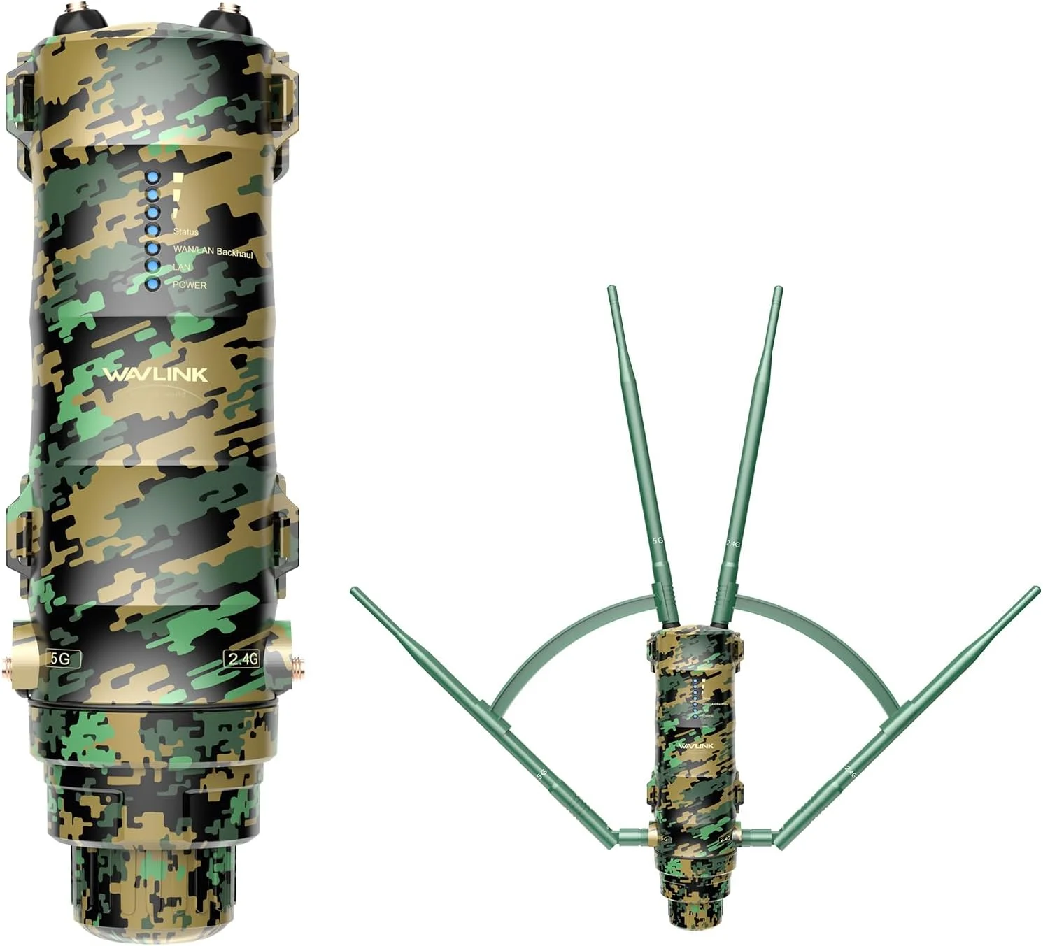 تقویت کننده WiFi بیرونی WAVLINK AC1200، تقویت کننده سیگنال برد بلند با توان بالا با منبع تغذیه PoE، 2 پورت گیگابیتی، دو باند 2.4 گیگاهرتز + 5 گیگاهرتز، پشتیبانی از حالت های روتر/AP/تقویت کننده برای خانه، RV، دوربین