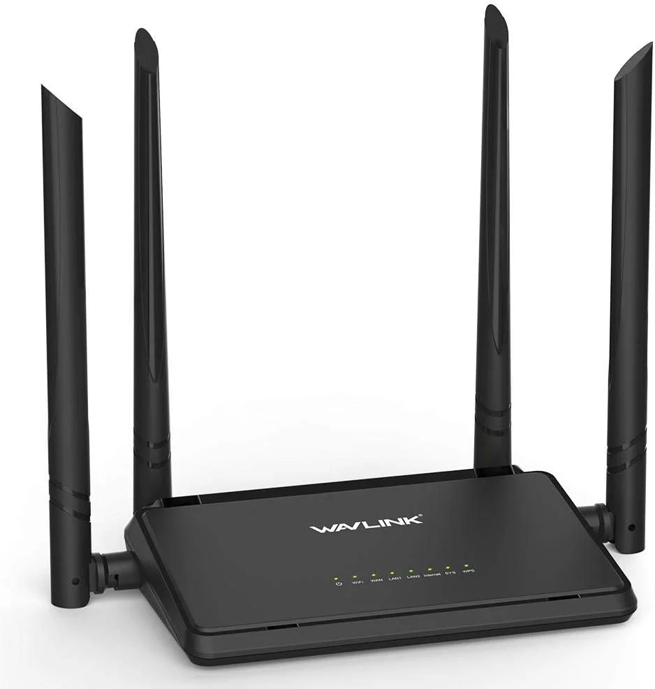 روتر هوشمند بی سیم Wavlink N300 با 4 آنتن خارجی 5dbi و دکمه WPS، IP QoS، روتر بی سیم 300 مگابیت در ثانیه، سرور DHCP/راه اندازی پورت/سرور مجازی/مدیریت از راه دور.