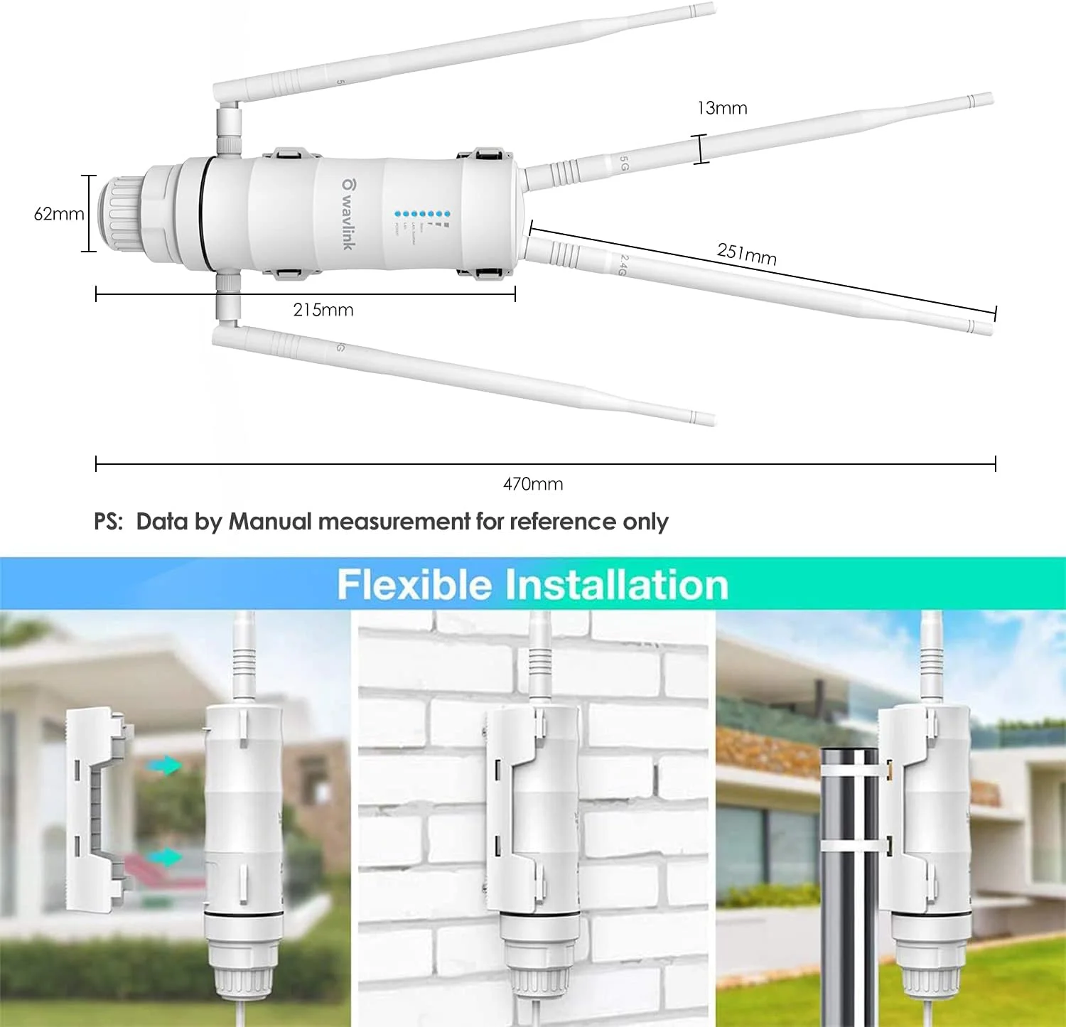 WAVLINK AC1200 روتر/اکسس پوینت/تقویت کننده وای فای بی سیم پرقدرت مناسب فضای باز و مقاوم در برابر آب و هوا با POE غیرفعال، تکرار کننده دو بانده 2.4+5G، پورت گیگابیتی، بدون نقاط کور وای فای برای کار در خانه WAVLINK AC1200 روتر/اکسس پوینت/تقویت کننده وای فای بی سیم پرقدرت مناسب فضای باز و مقاوم در برابر آب و هوا با POE غیرفعال، تکرار کننده دو بانده 2.4+5G، پورت گیگابیتی، بدون نقاط کور وای فای برای کار در خانه