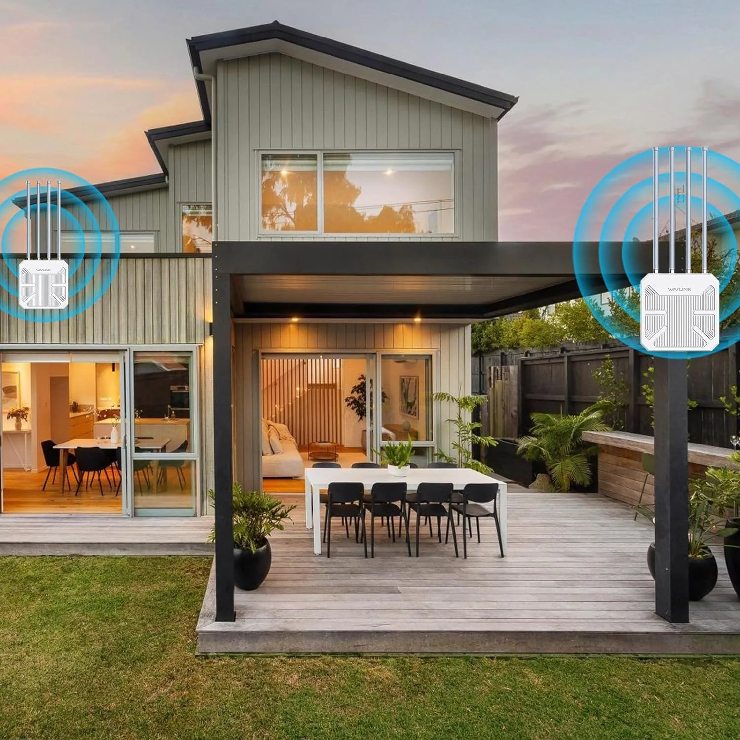 اکسس پوینت بی‌سیم بیرونی WAVLINK AX1800 WiFi 6، توسعه‌دهنده وای‌فای دو بانده برد بلند، پشتیبانی از 128 دستگاه، ضدآب IP67، پشتیبانی از Mesh/AP/Repeater برای مزرعه، حیاط، RV، کمپینگ