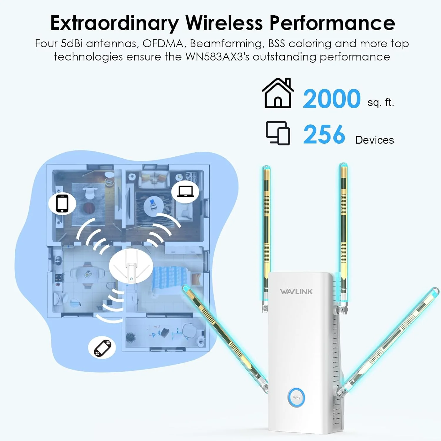 تقویت کننده سیگنال وای فای 6 WAVLINK AX3000 برای خانه، تکرار کننده دو بانده 3000 مگابیت بر ثانیه (5 گیگاهرتز/2.4 گیگاهرتز) با پورت اترنت گیگابیتی، نقطه دسترسی، راه اندازی با 1 ضربه تقویت کننده سیگنال وای فای 6 WAVLINK AX3000 برای خانه، تکرار کننده دو بانده 3000 مگابیت بر ثانیه (5 گیگاهرتز/2.4 گیگاهرتز) با پورت اترنت گیگابیتی، نقطه دسترسی، راه اندازی با 1 ضربه
