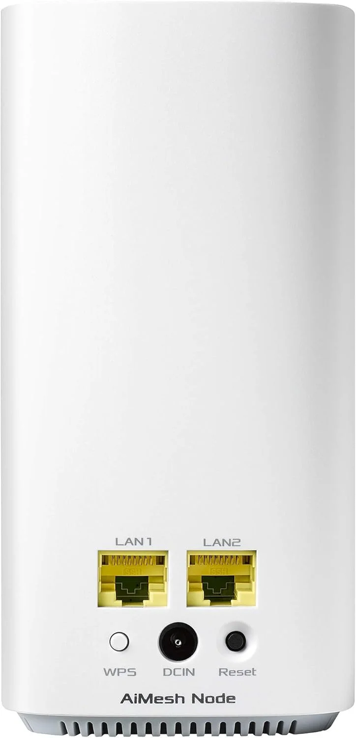 سیستم وای فای مش دو بانده ایسوس مدل Cd6، Ac1500، پوشش بیش از 465 متر مربع، محافظت از اطلاعات با Trendmicro، دارای 4 پورت گیگابیتی، Adaptive Qos، سازگار با Aimesh، بسته 1 عددی، Cd6(1-Pk)